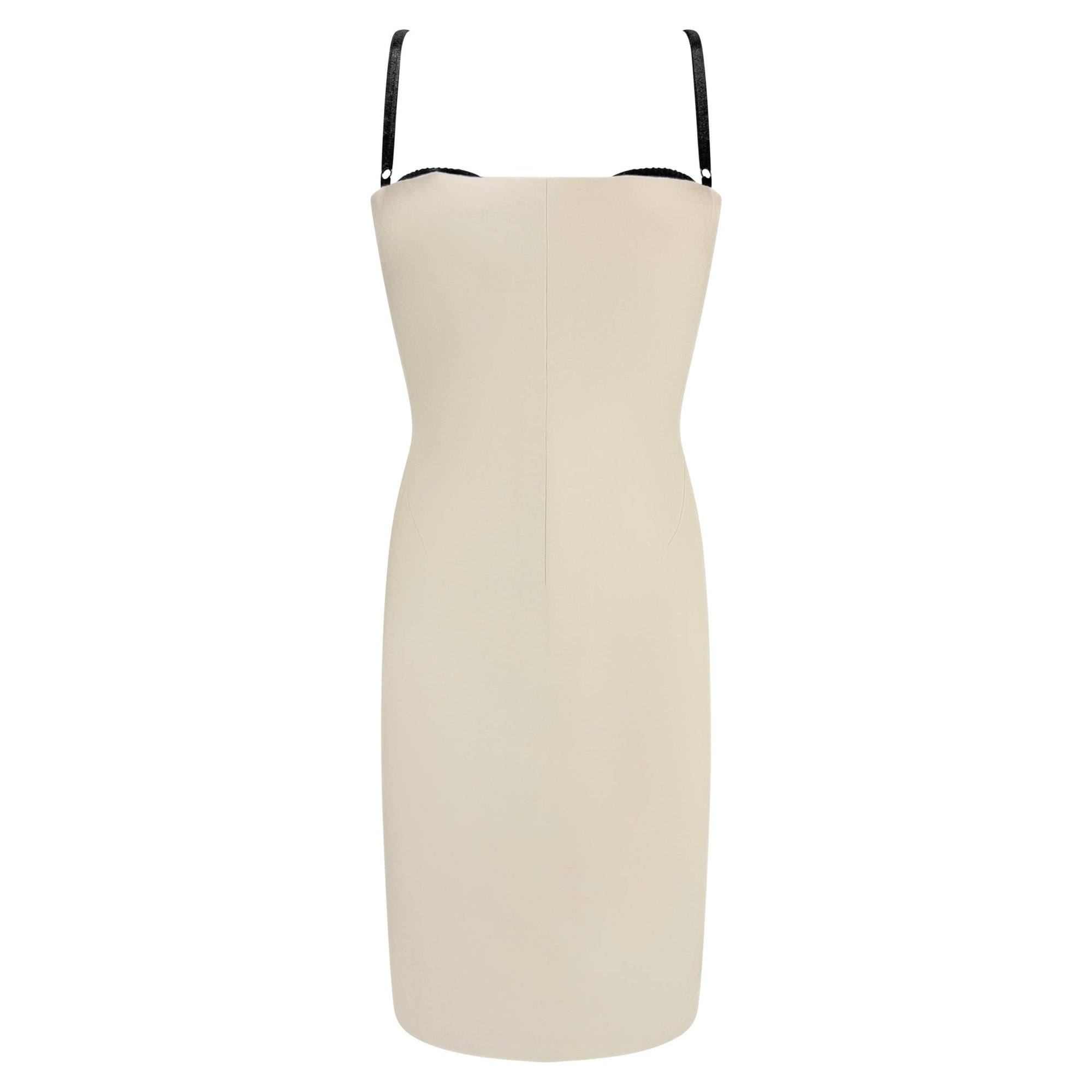 S/S 2000 Dolce & Gabbana Champagne Silk Shantung Bralette Dress - RealList