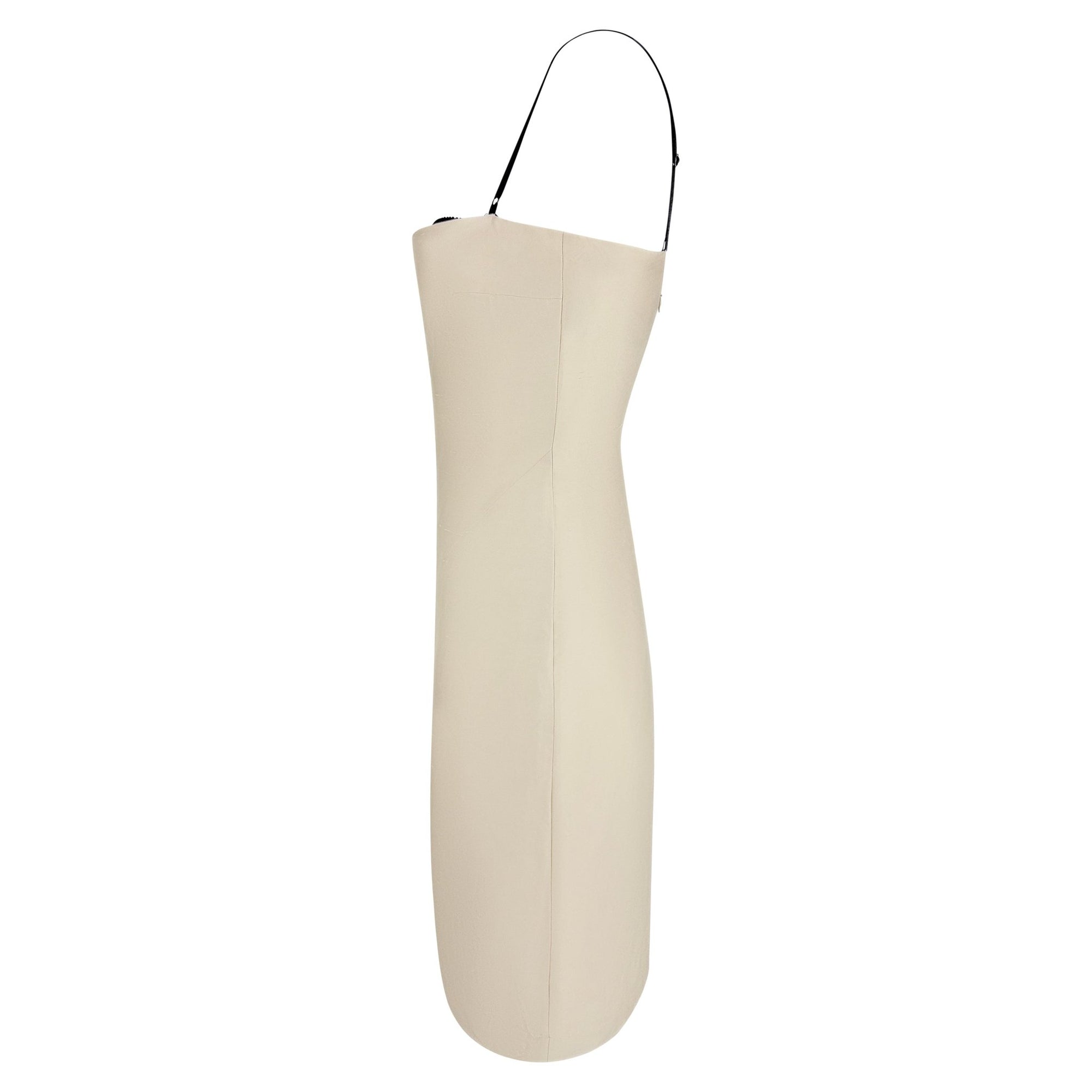 S/S 2000 Dolce & Gabbana Champagne Silk Shantung Bralette Dress - RealList