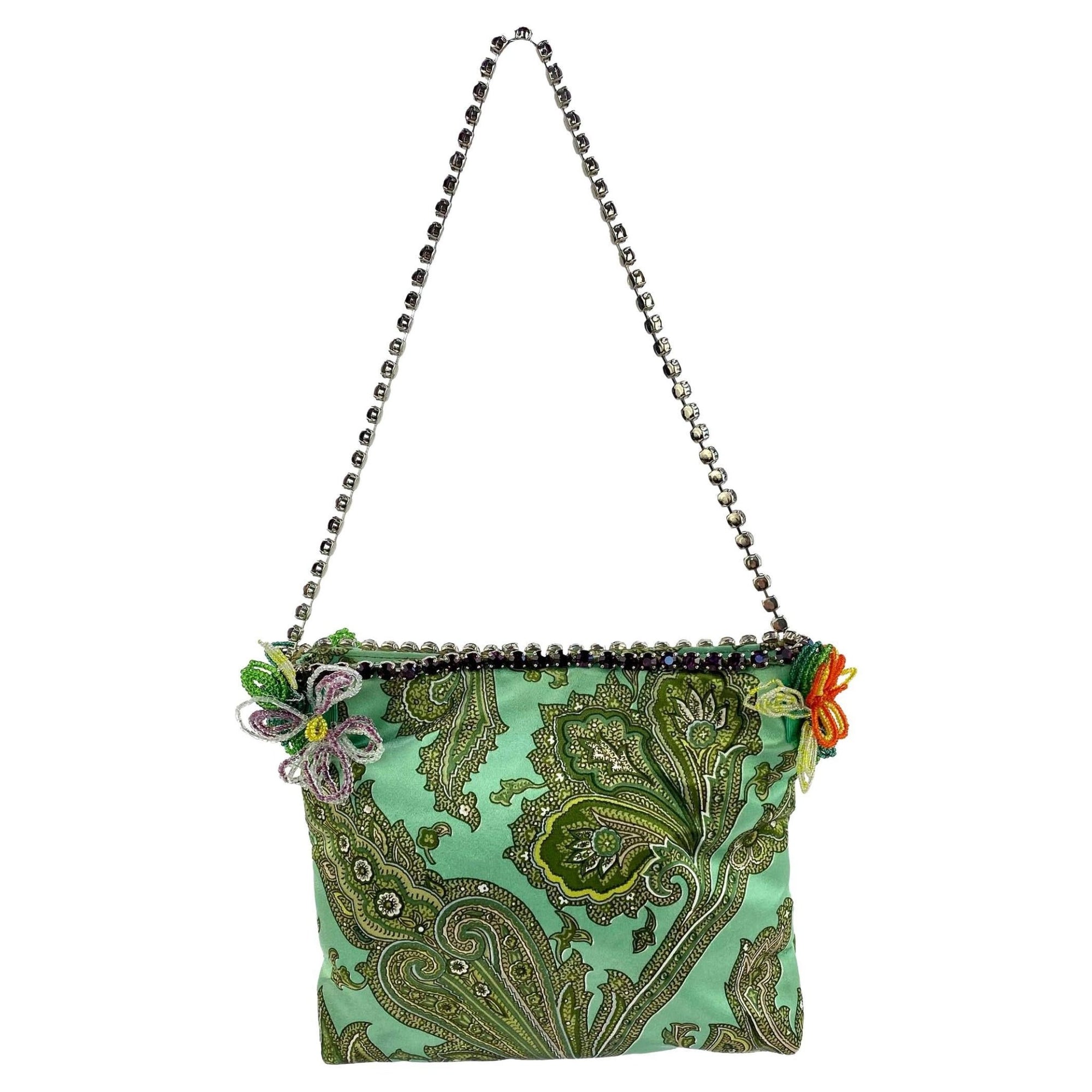 S/S 2000 Dolce & Gabbana "Mix & Match" Paisley Rhinestone Beaded Flower Bag - RealList