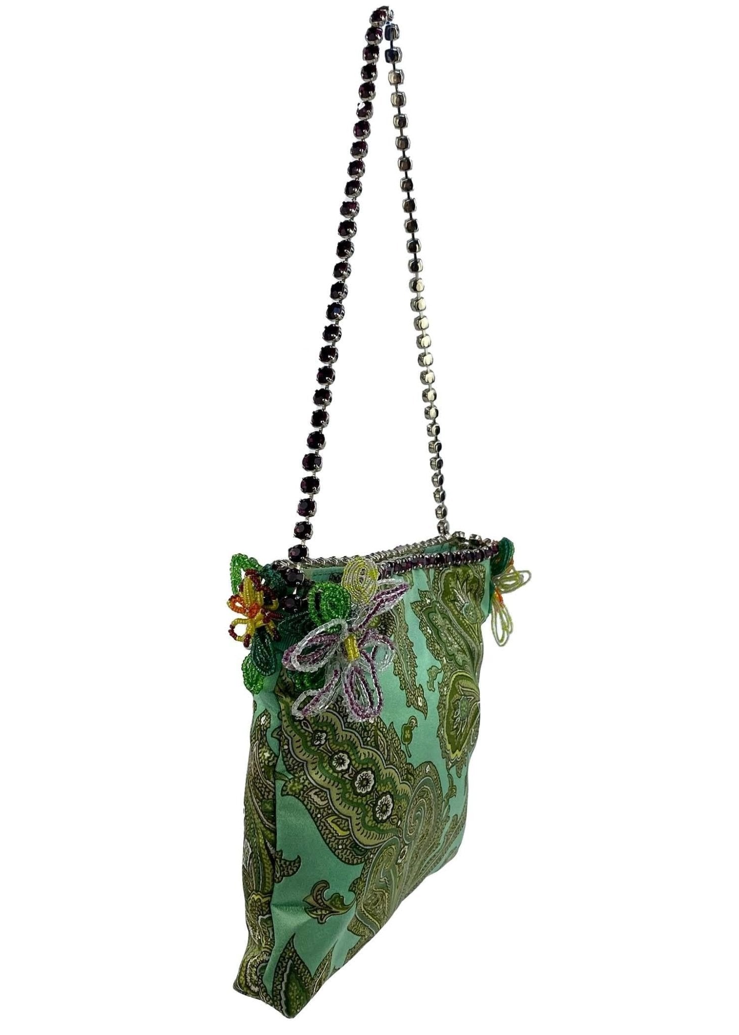 S/S 2000 Dolce & Gabbana "Mix & Match" Paisley Rhinestone Beaded Flower Bag - RealList