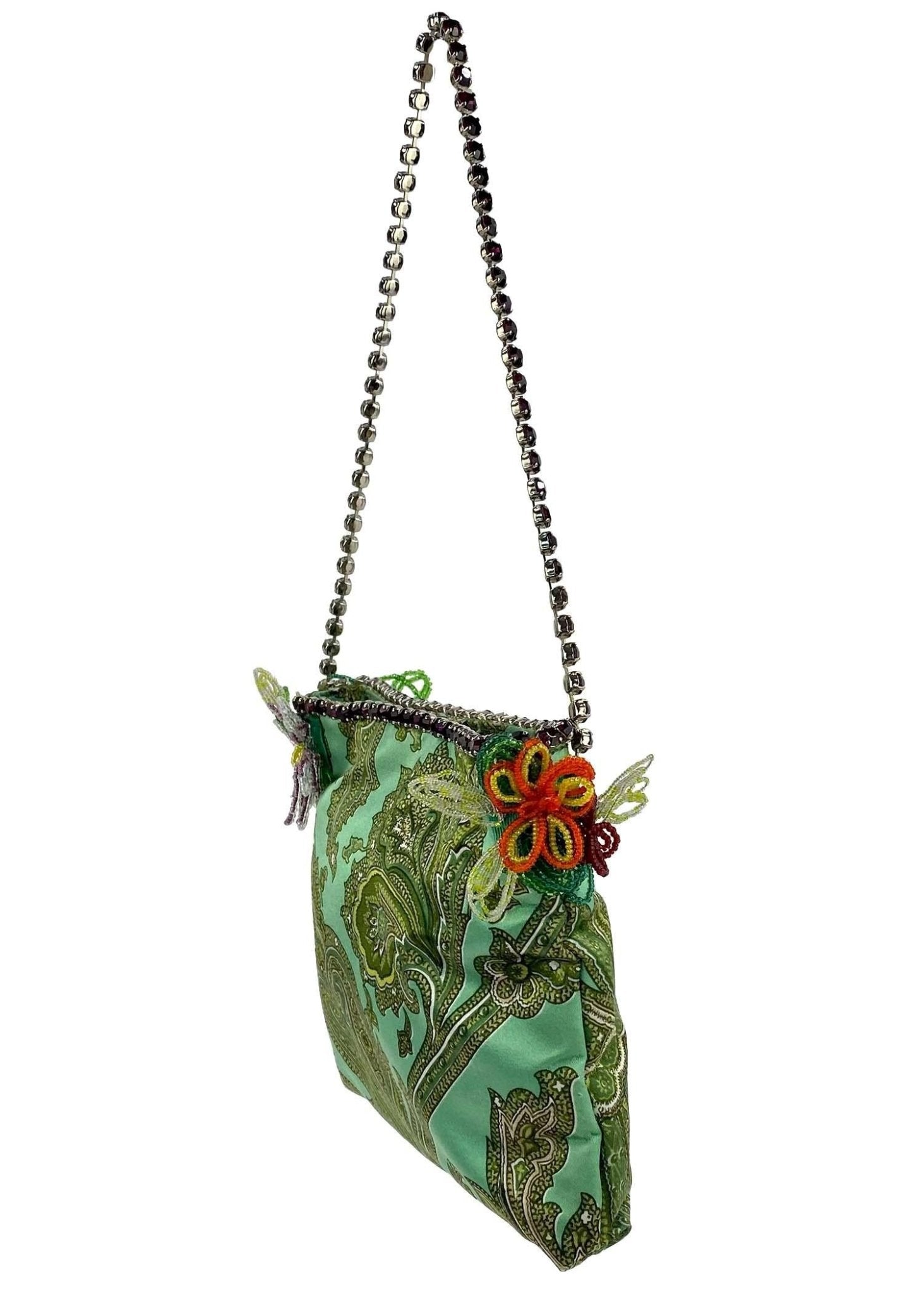 S/S 2000 Dolce & Gabbana "Mix & Match" Paisley Rhinestone Beaded Flower Bag - RealList