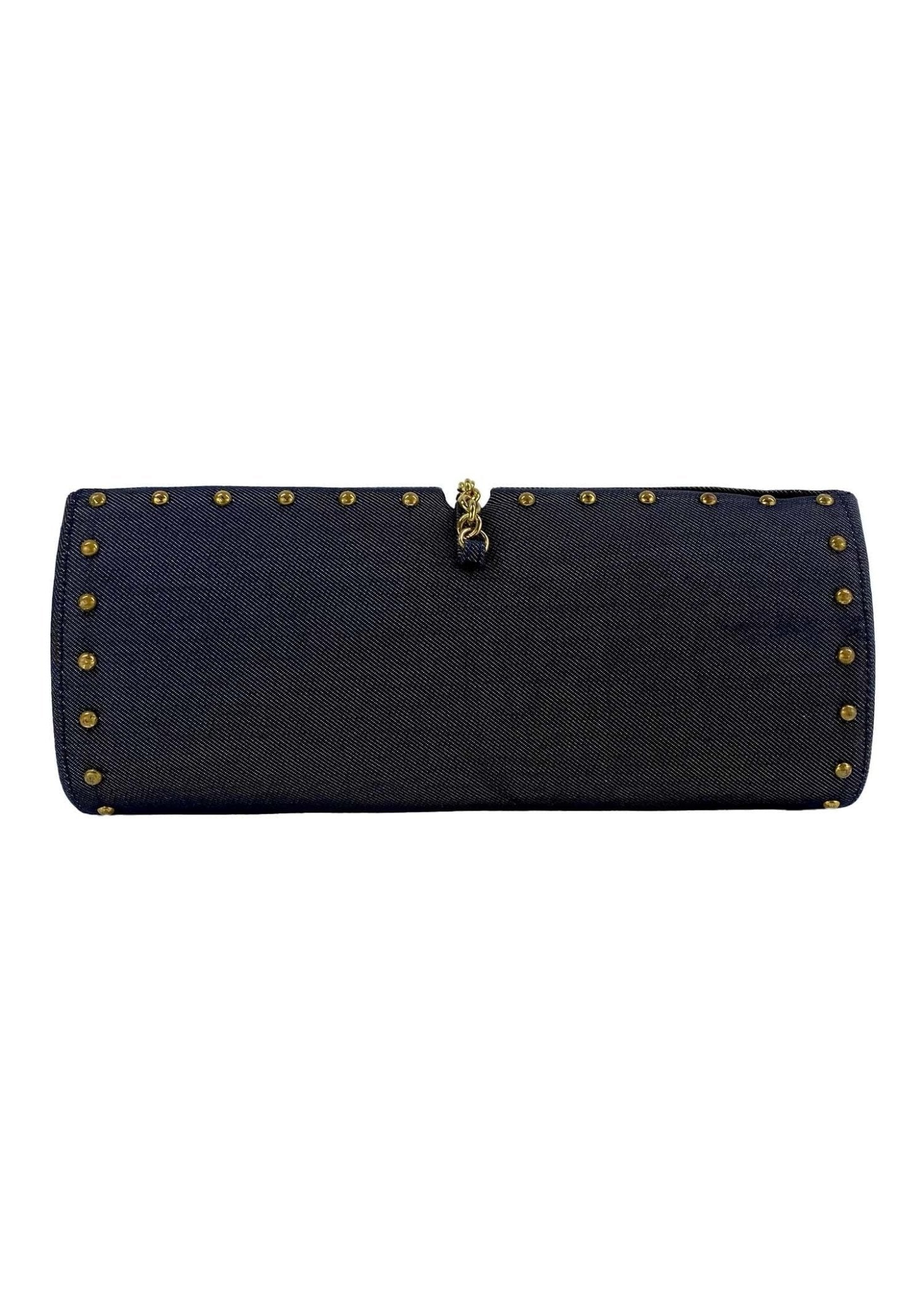 S/S 2000 Gianni Versace by Donatella Ad Denim Medusa Jewel Clutch - RealList