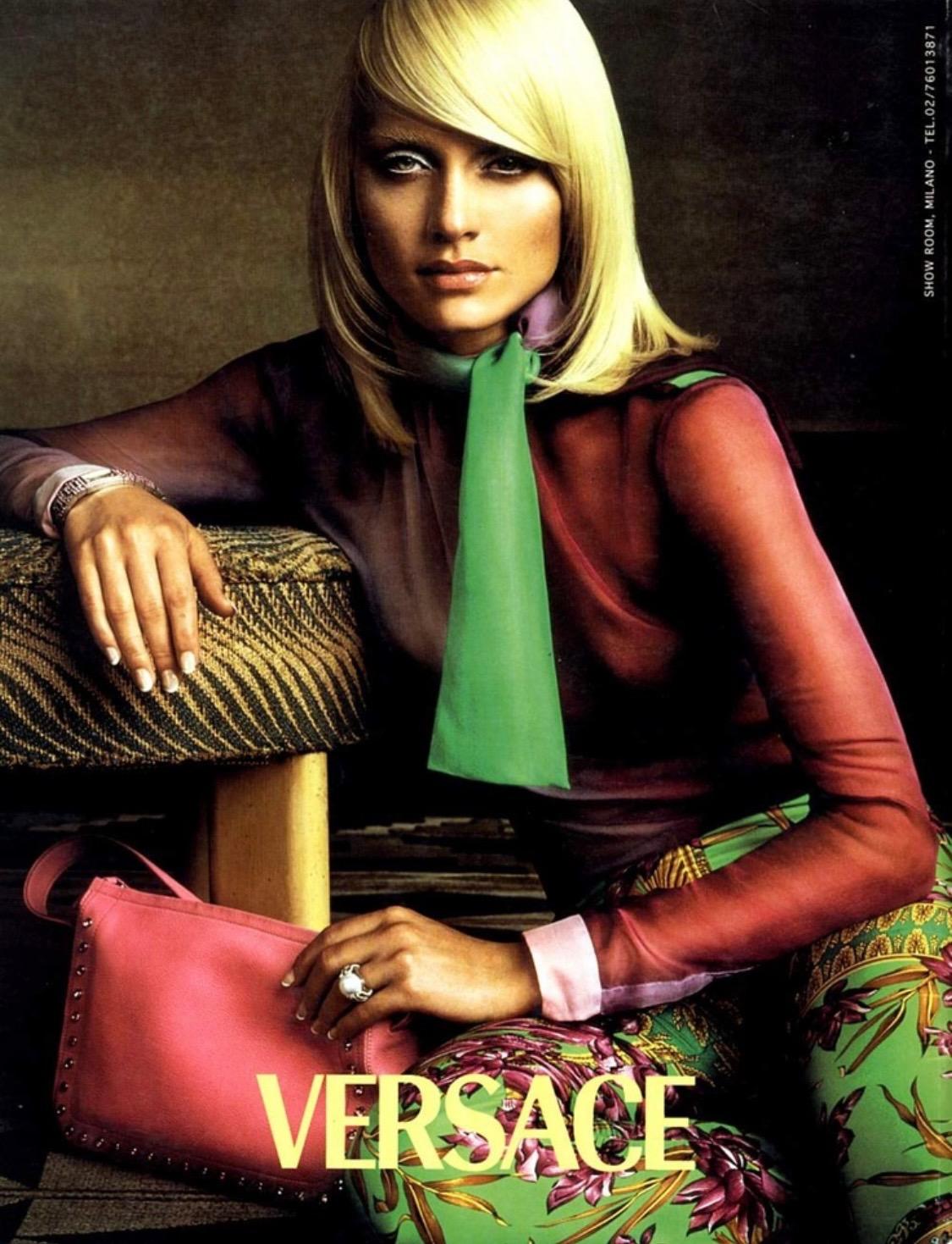 S/S 2000 Gianni Versace by Donatella Brown Velvet Rhinestone Shoulder Bag - RealList