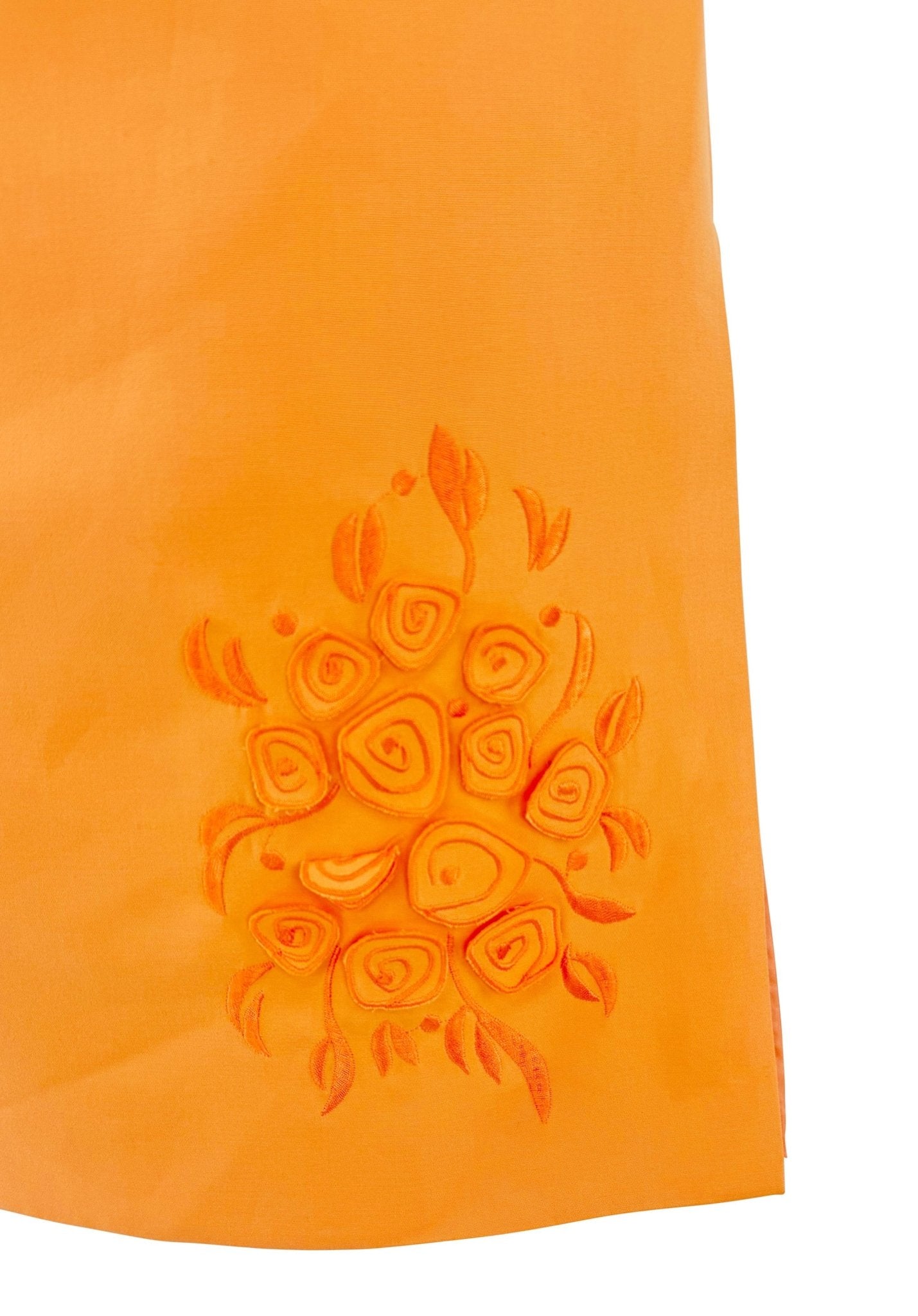 S/S 2000 Gianni Versace by Donatella Orange Cotton Cutout Floral Dress - RealList