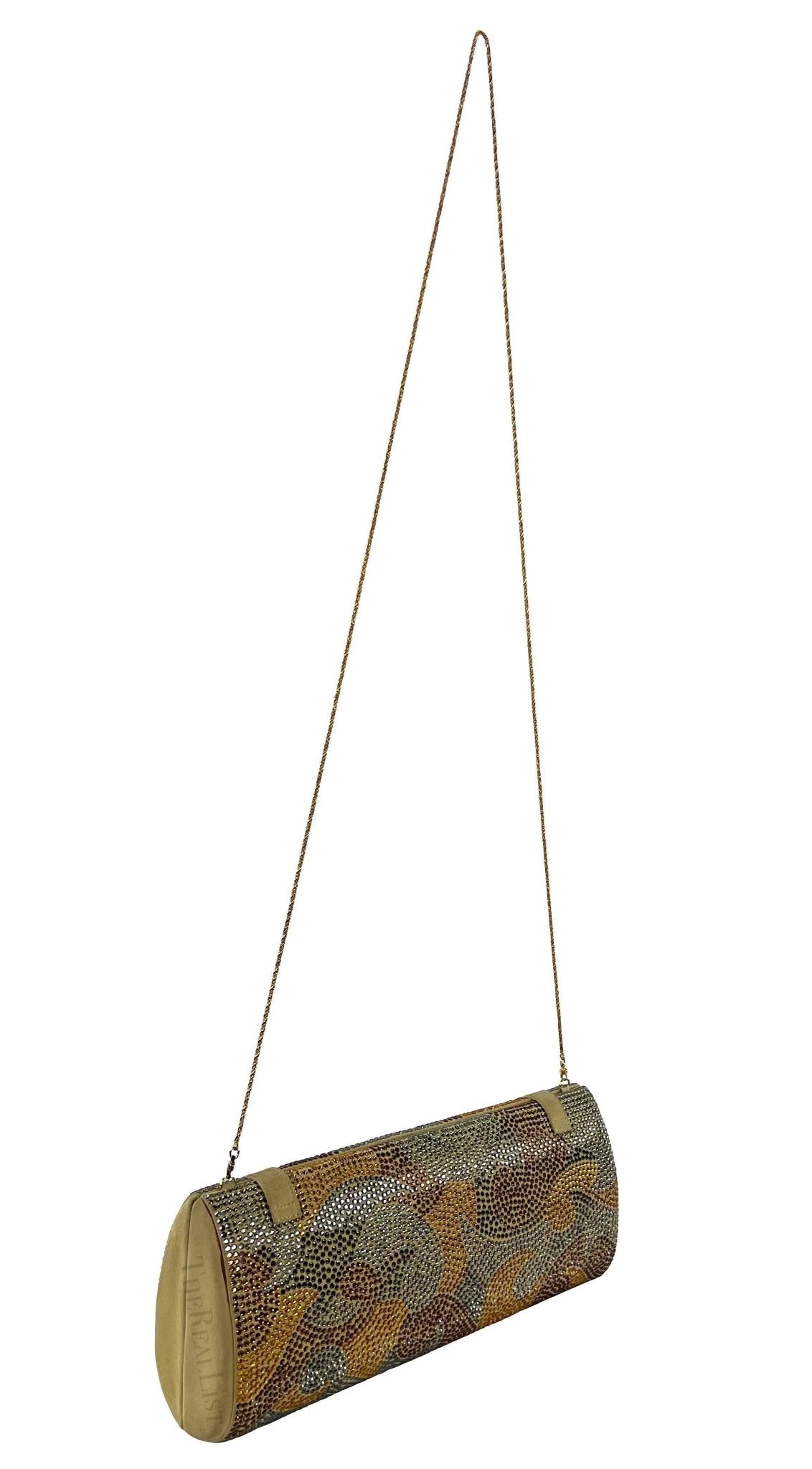 S/S 2000 Gianni Versace by Donatella Runway Gold Abstract Rhinestone Clutch - RealList