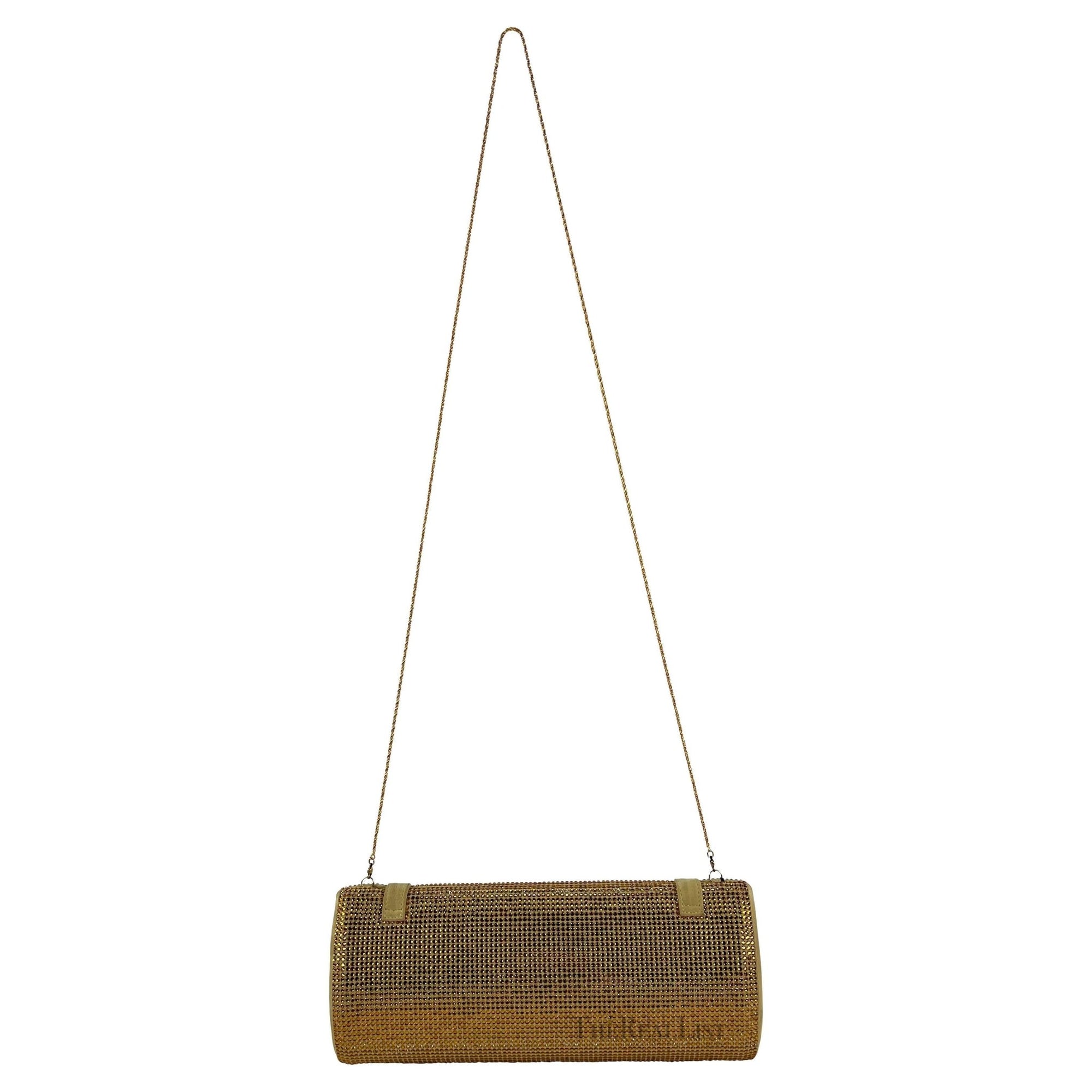S/S 2000 Gianni Versace by Donatella Runway Gold Rhinestone Convertible Clutch - RealList