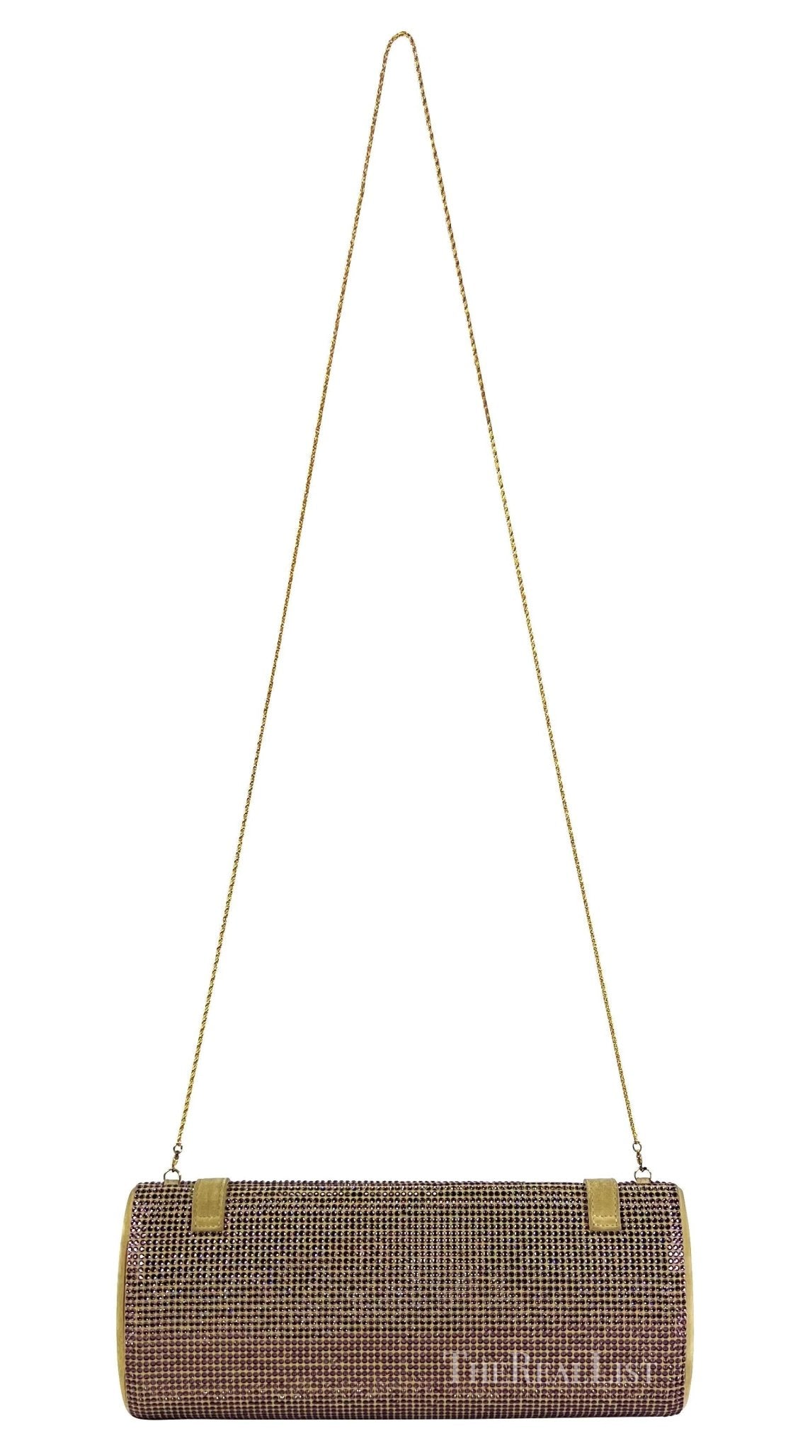 S/S 2000 Gianni Versace by Donatella Runway Purple Rhinestone Convertible Clutch - RealList