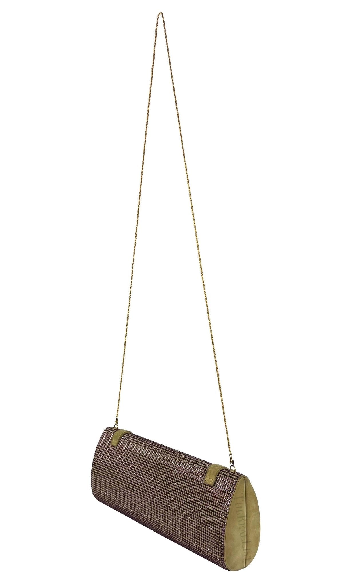 S/S 2000 Gianni Versace by Donatella Runway Purple Rhinestone Convertible Clutch - RealList