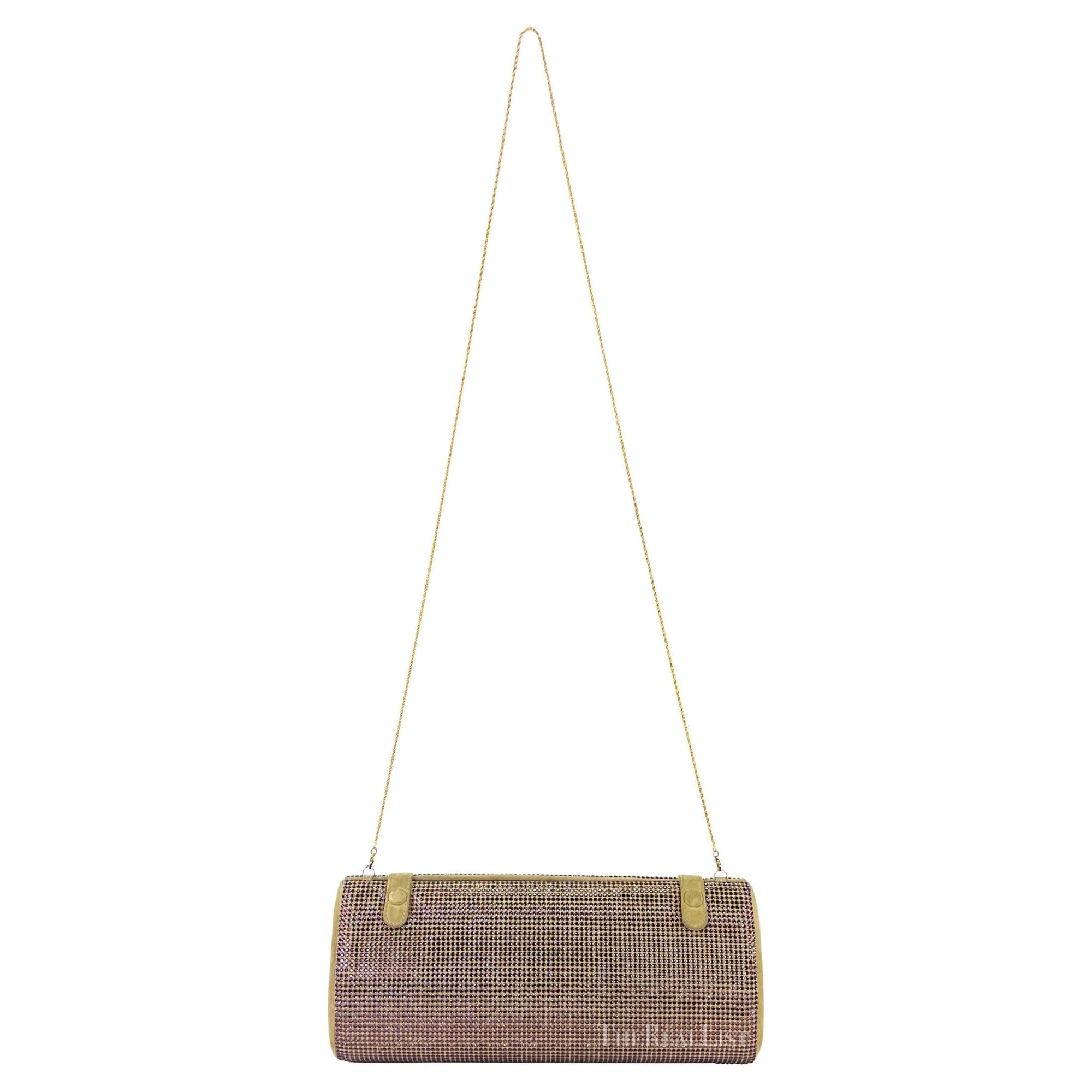 S/S 2000 Gianni Versace by Donatella Runway Purple Rhinestone Convertible Clutch - RealList