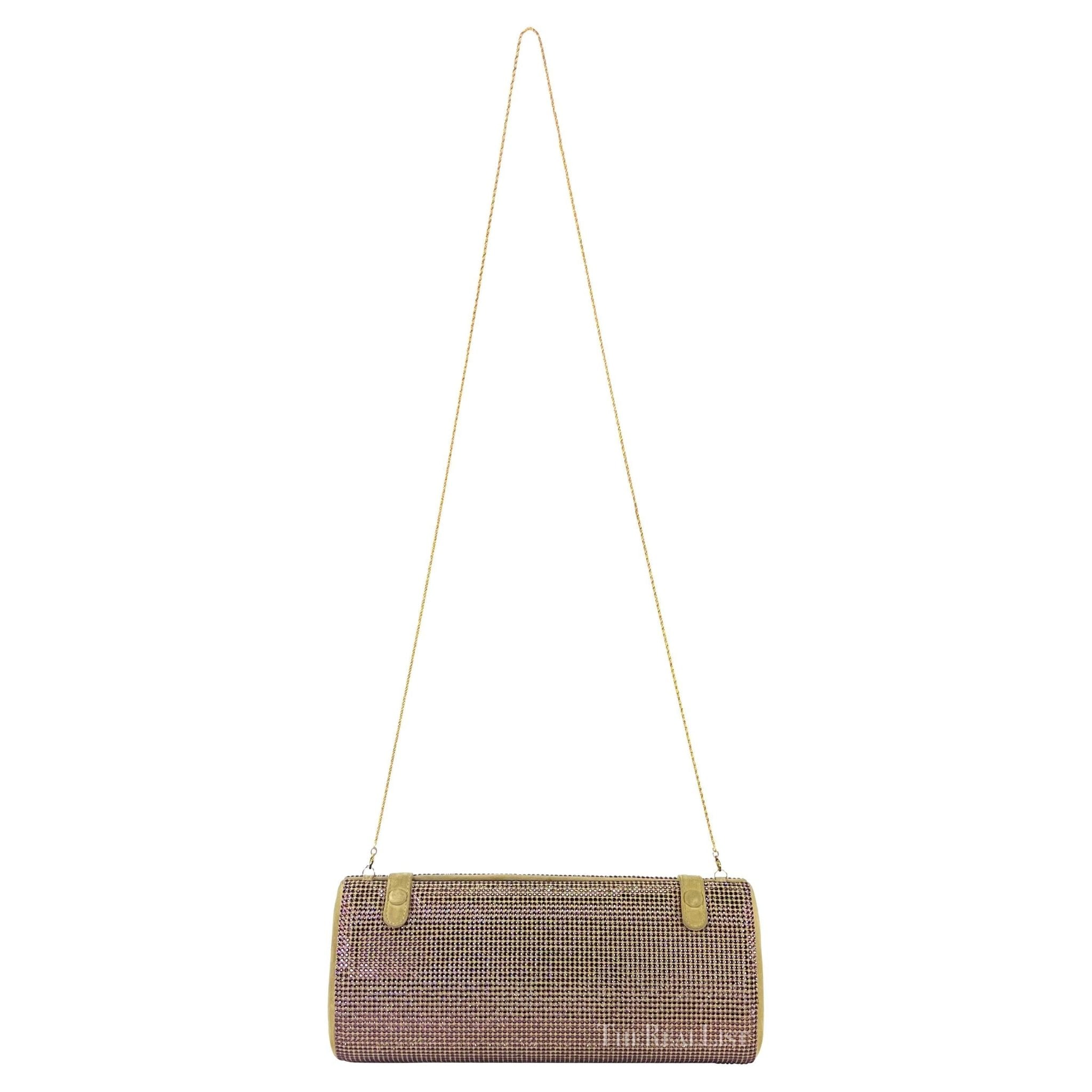 S/S 2000 Gianni Versace by Donatella Runway Purple Rhinestone Convertible Clutch - RealList