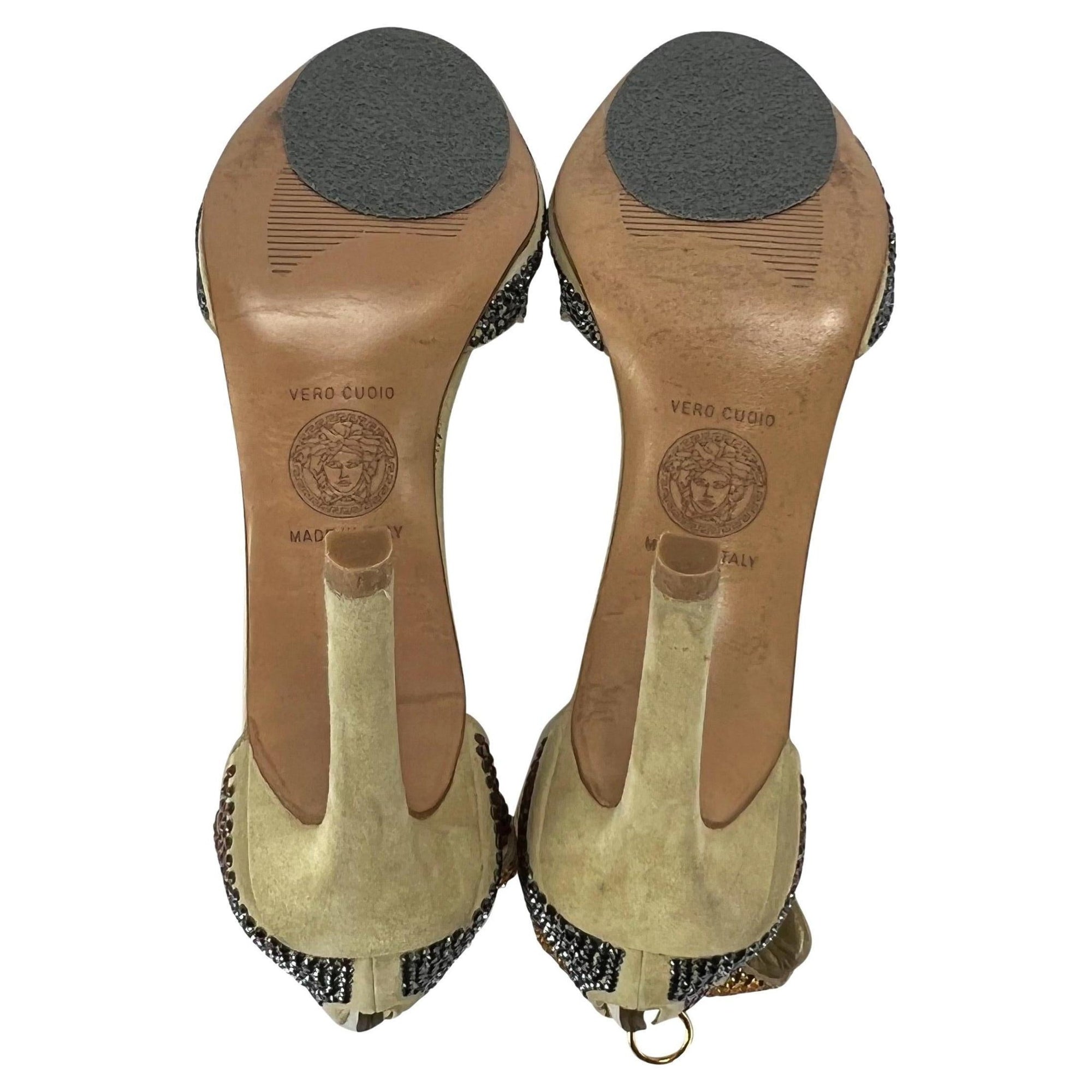 S/S 2000 Gianni Versace by Donatella Versace Crystal Pump Size 39 - RealList