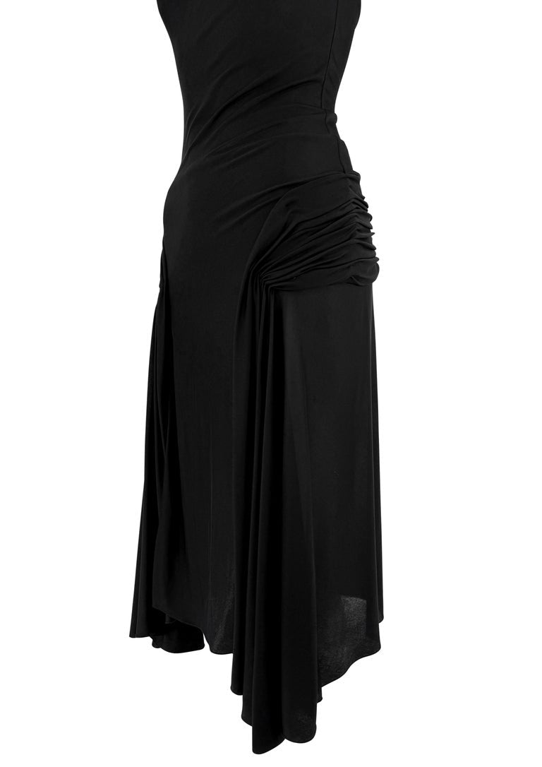 S/S 2000 Gianni Versace Runway Black Stretch Halter Tie Cocktail Dress - RealList