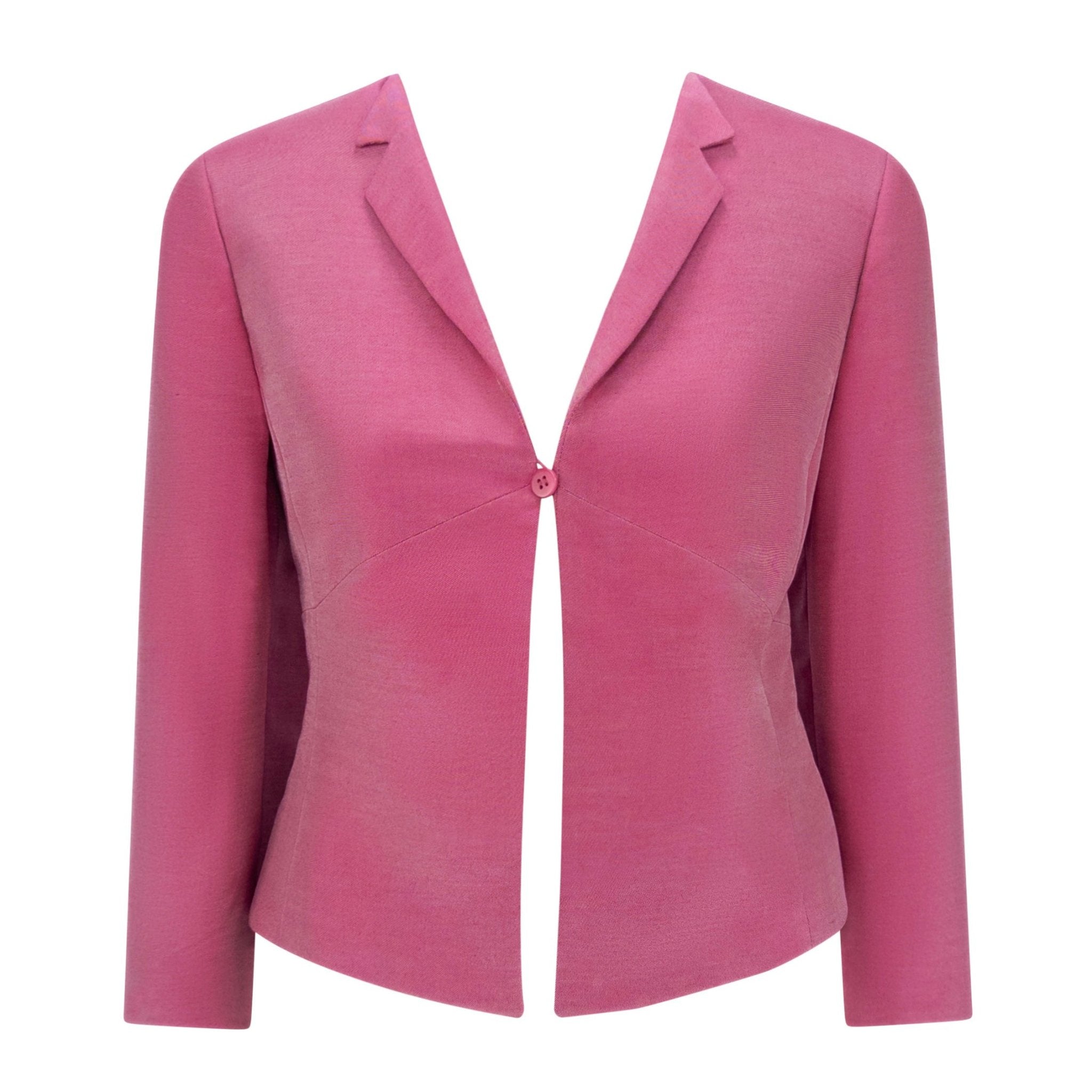 S/S 2000 Giorgio Armani Ad Campaign Iridescent Pink Cropped Blazer Jacket - RealList