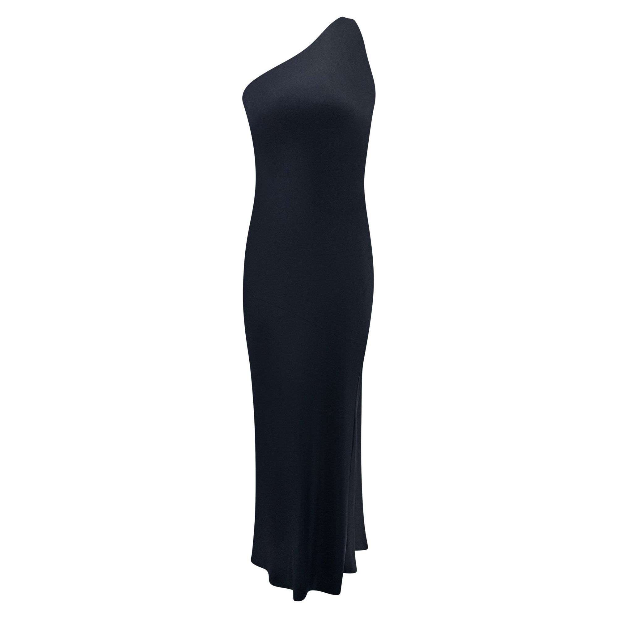 S/S 2000 Gucci by Tom Ford Black Silk Satin Asymmetric Cutout Backless Gown - RealList