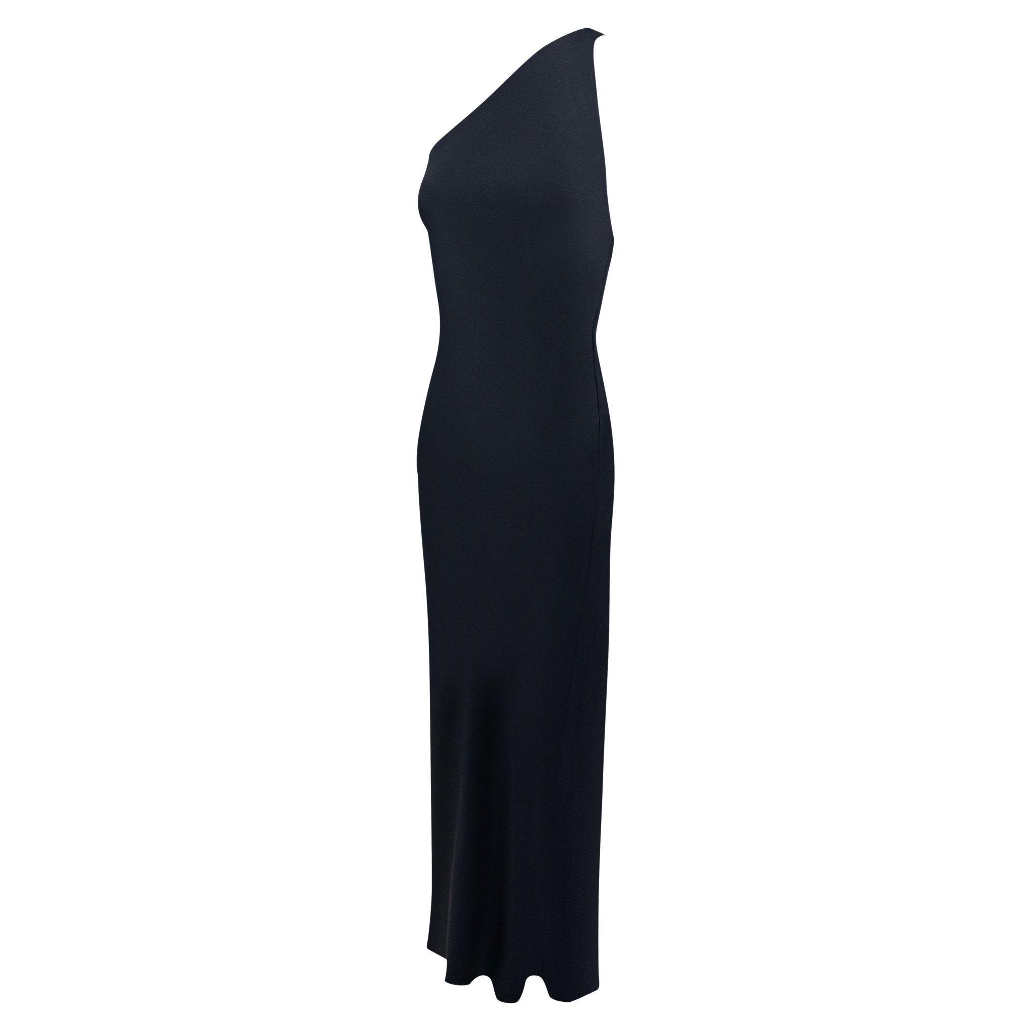 S/S 2000 Gucci by Tom Ford Black Silk Satin Asymmetric Cutout Backless Gown - RealList
