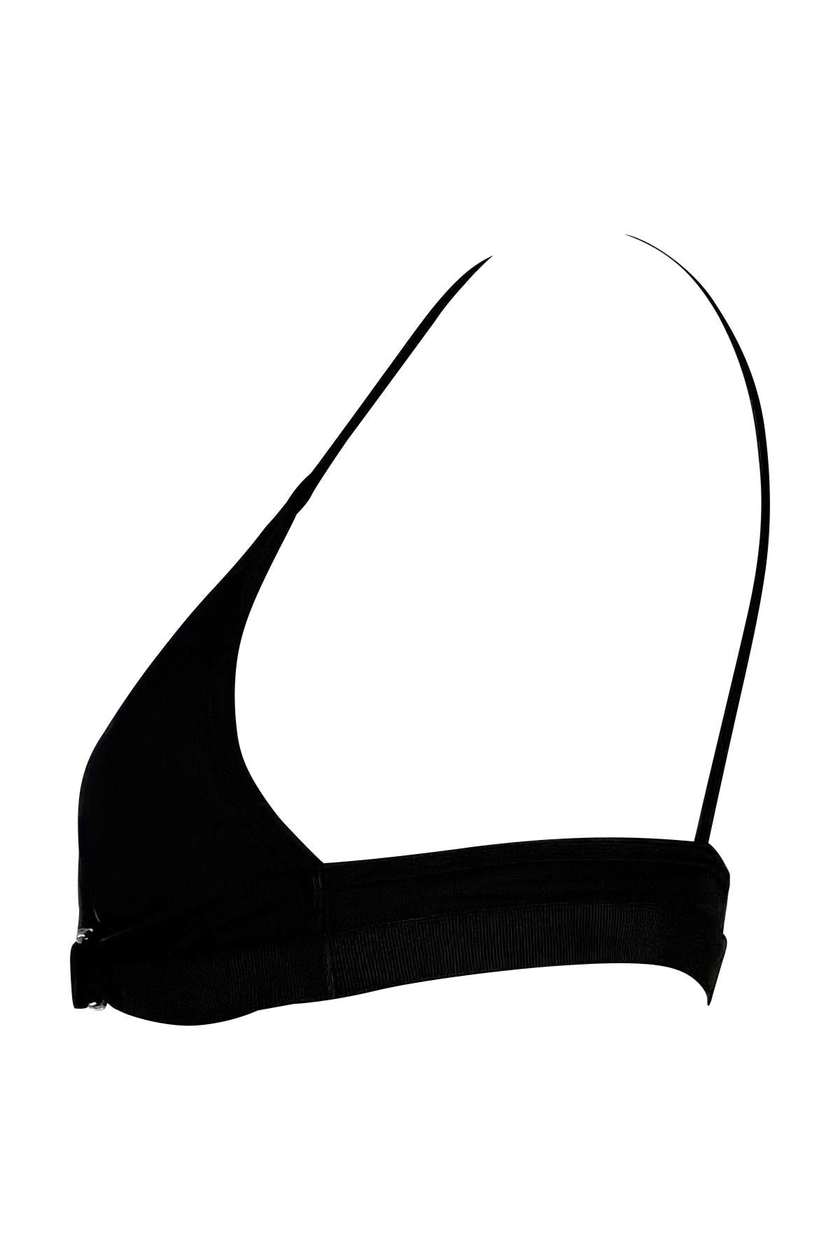 S/S 2000 Gucci by Tom Ford Dark Navy Black Adjustable Buckle Bikini Swim Top - RealList