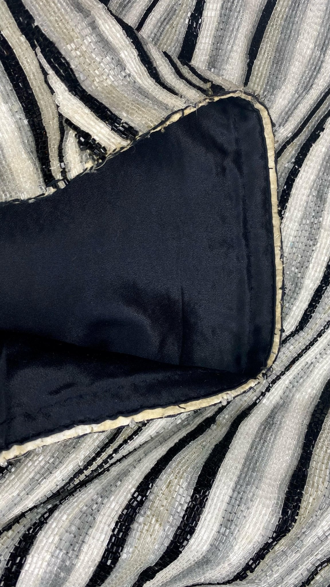 S/S 2000 Gucci by Tom Ford Heavily Beaded Striped Pants Black White Grey Runway - RealList