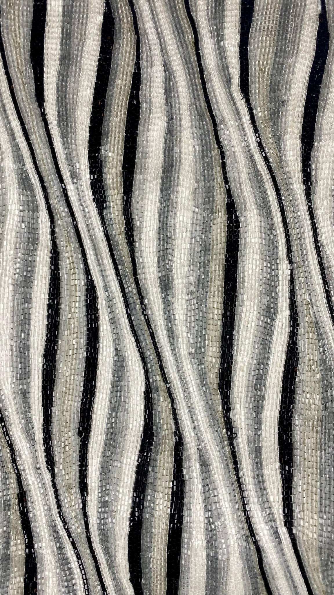 S/S 2000 Gucci by Tom Ford Heavily Beaded Striped Pants Black White Grey Runway - RealList