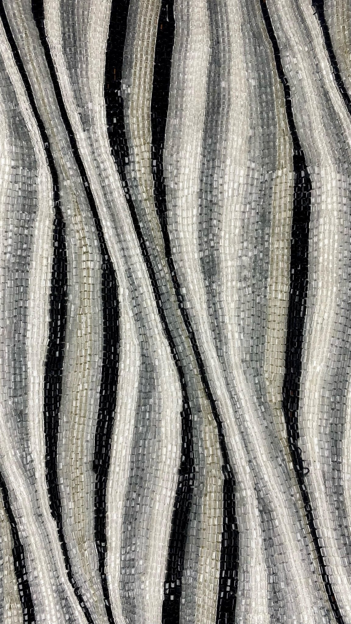 S/S 2000 Gucci by Tom Ford Heavily Beaded Striped Pants Black White Grey Runway - RealList