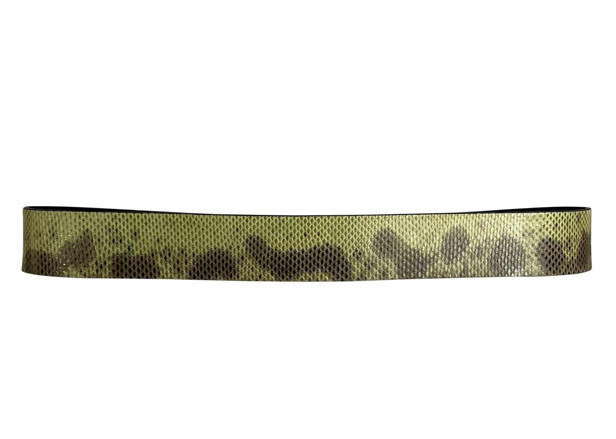 S/S 2000 Gucci by Tom Ford Logo Green Karung Snakeskin Belt - RealList