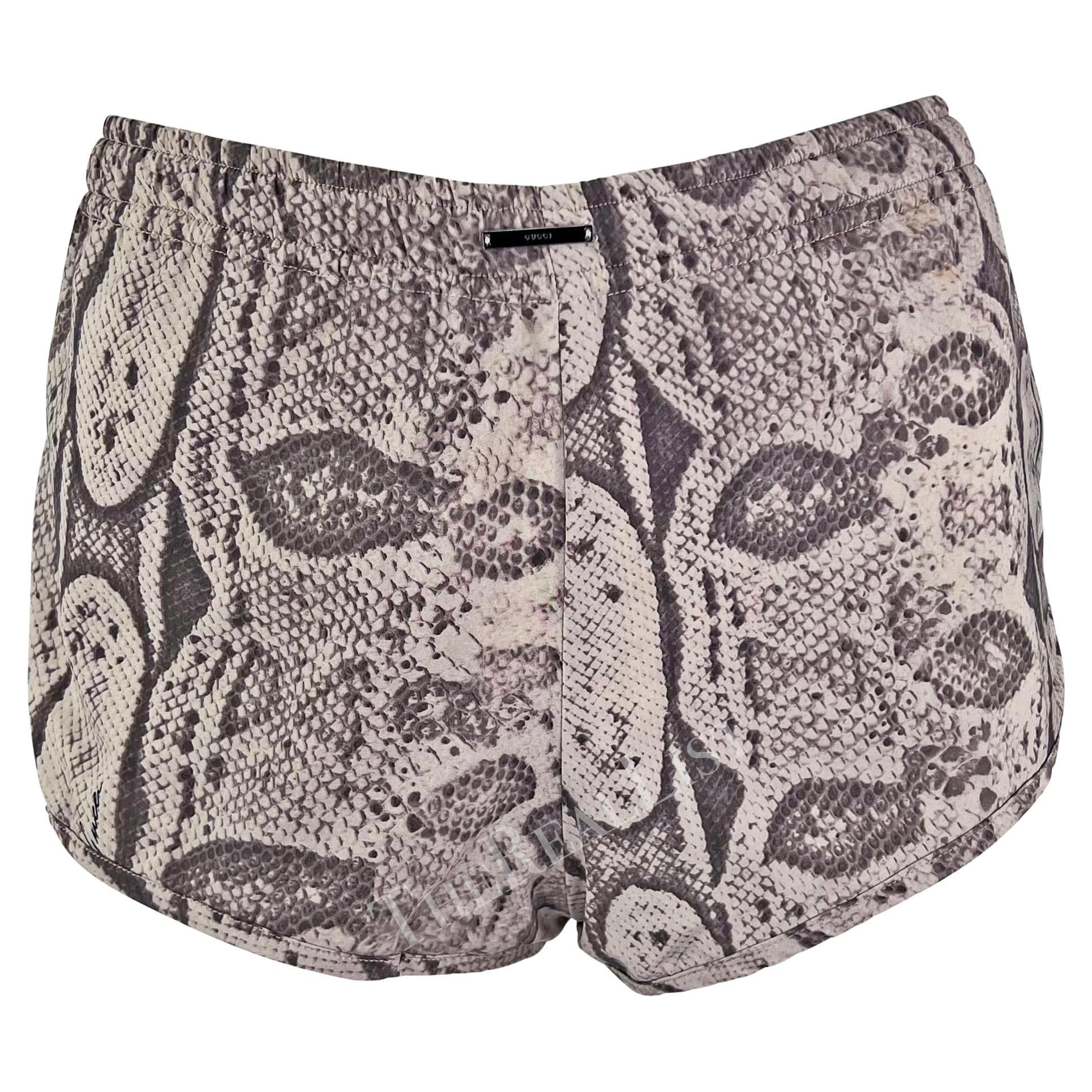 S/S 2000 Gucci by Tom Ford Runway Snake Skin Print Mini Shorts - RealList