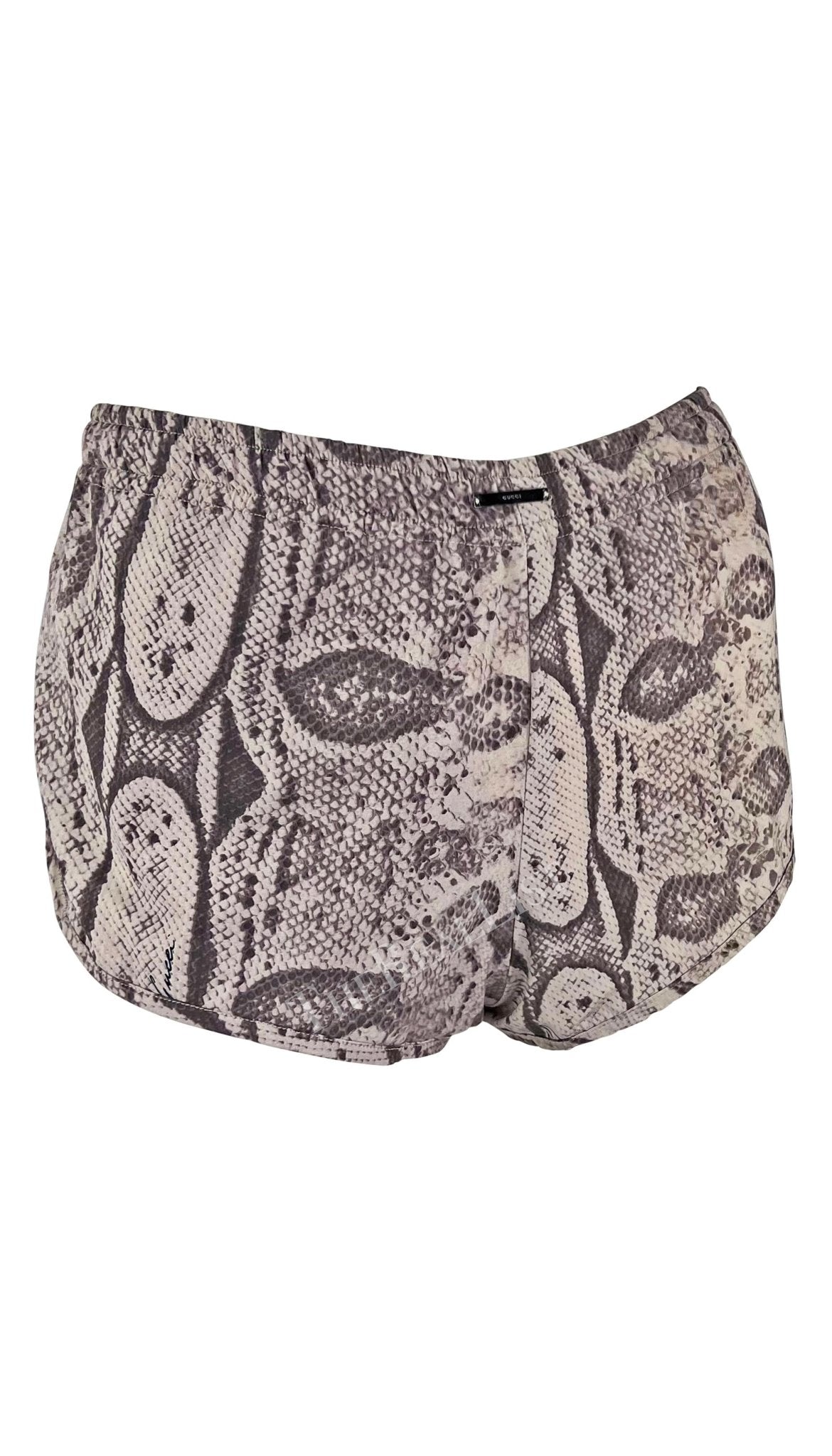 S/S 2000 Gucci by Tom Ford Runway Snake Skin Print Mini Shorts - RealList