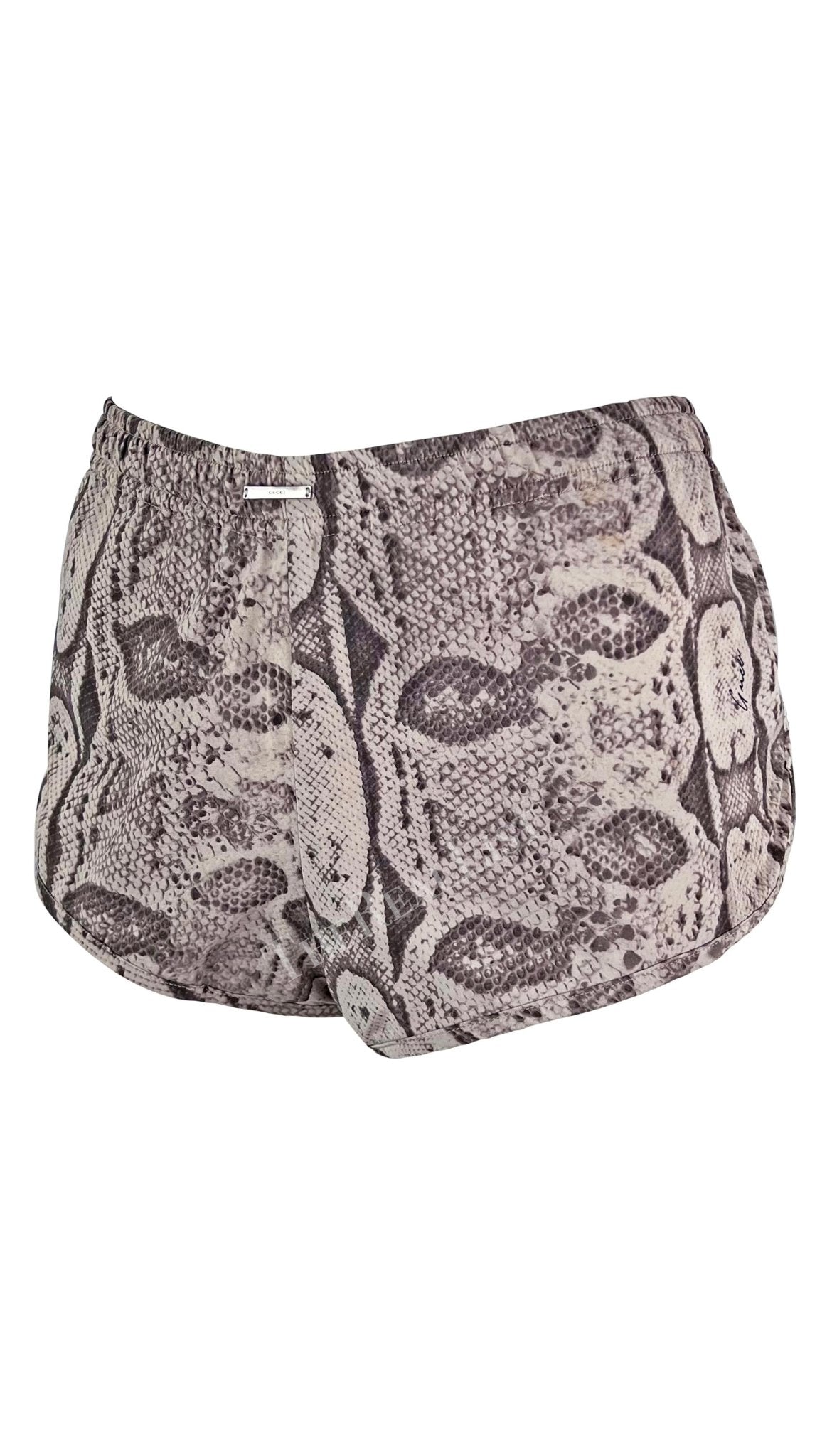 S/S 2000 Gucci by Tom Ford Runway Snake Skin Print Mini Shorts - RealList