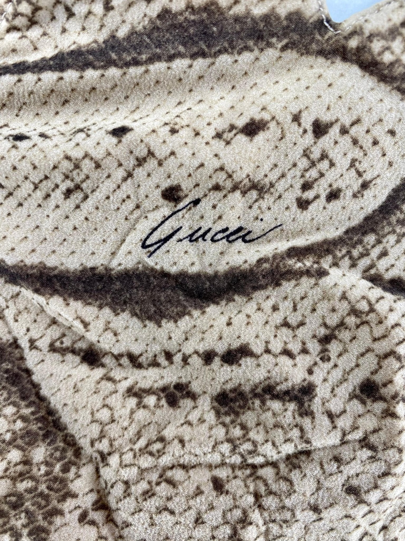 S/S 2000 Gucci by Tom Ford Snake Print One Piece Cutout Bathing Suit - RealList