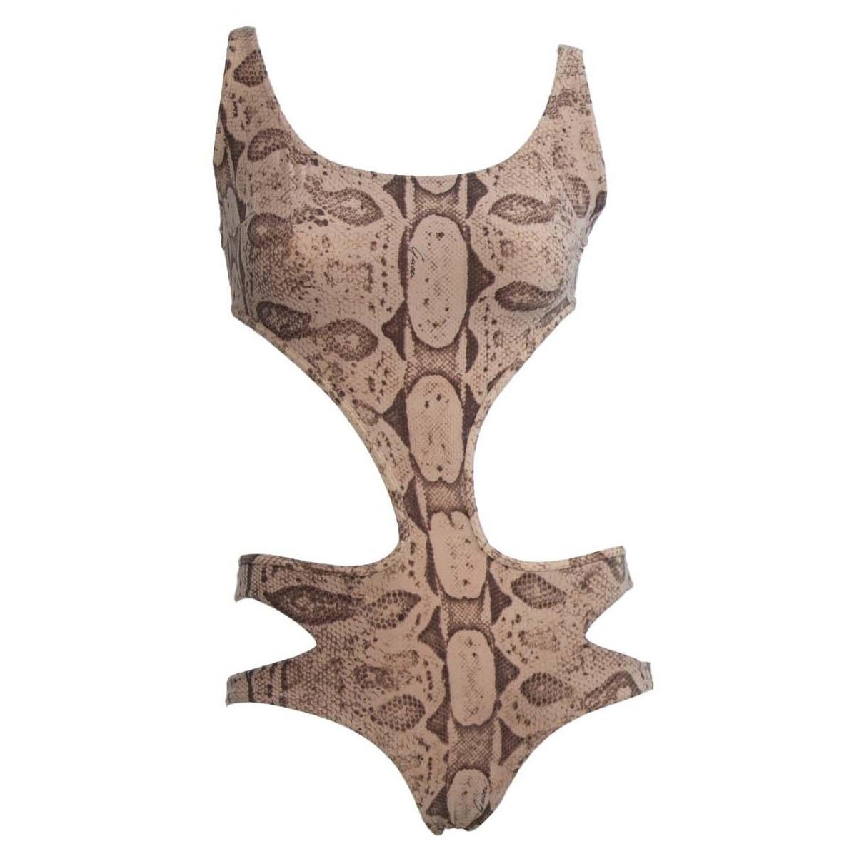 S/S 2000 Gucci by Tom Ford Snake Print One Piece Cutout Bathing Suit - RealList
