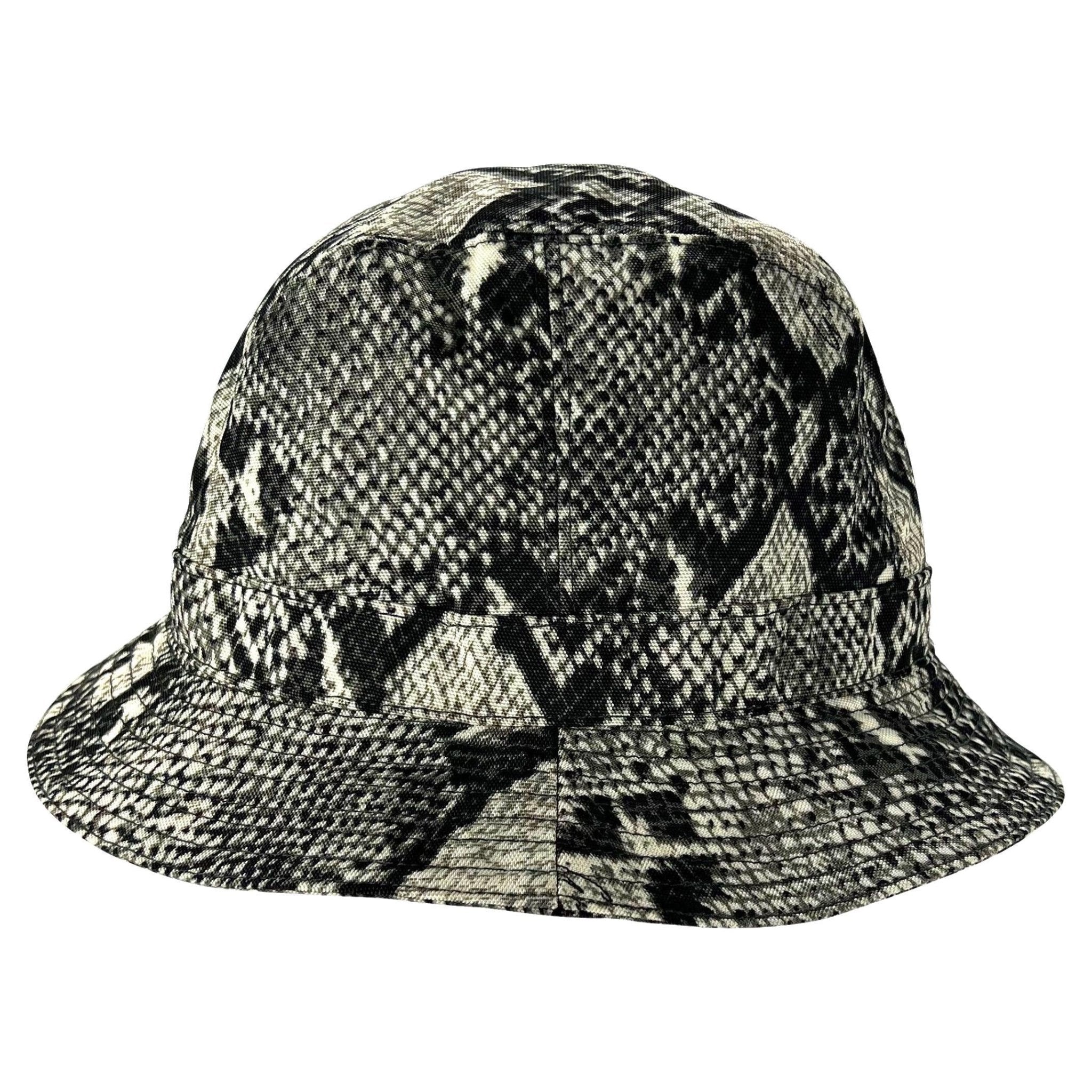 S/S 2000 Gucci by Tom Ford Snakeskin Print Grey Nylon Bucket Hat - RealList