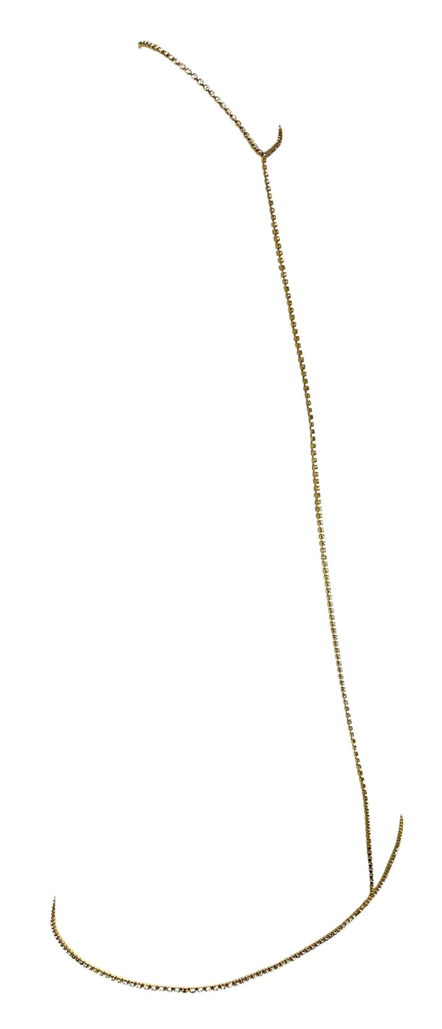 S/S 2000 Roberto Cavalli Runway Rhinestone Gold - Tone Bodychain - RealList