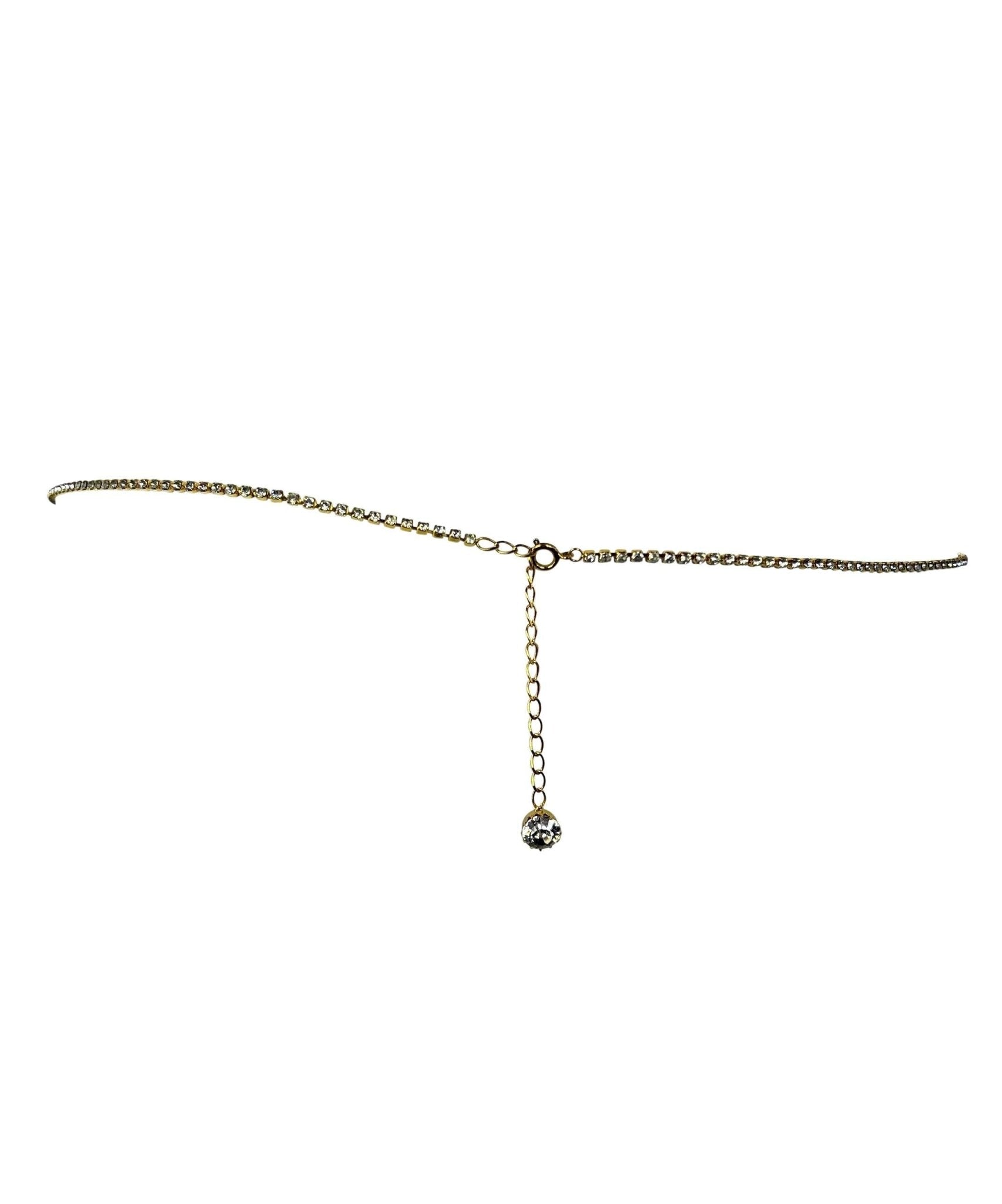 S/S 2000 Roberto Cavalli Runway Rhinestone Gold - Tone Bodychain - RealList