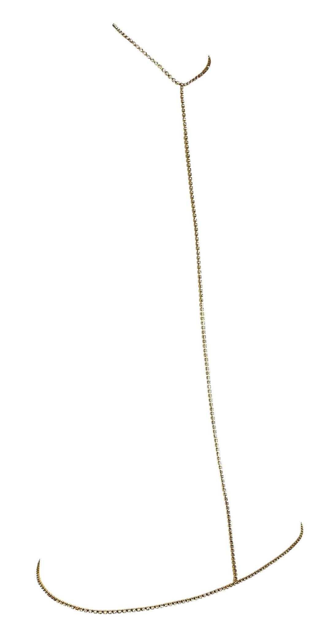 S/S 2000 Roberto Cavalli Runway Rhinestone Gold - Tone Bodychain - RealList