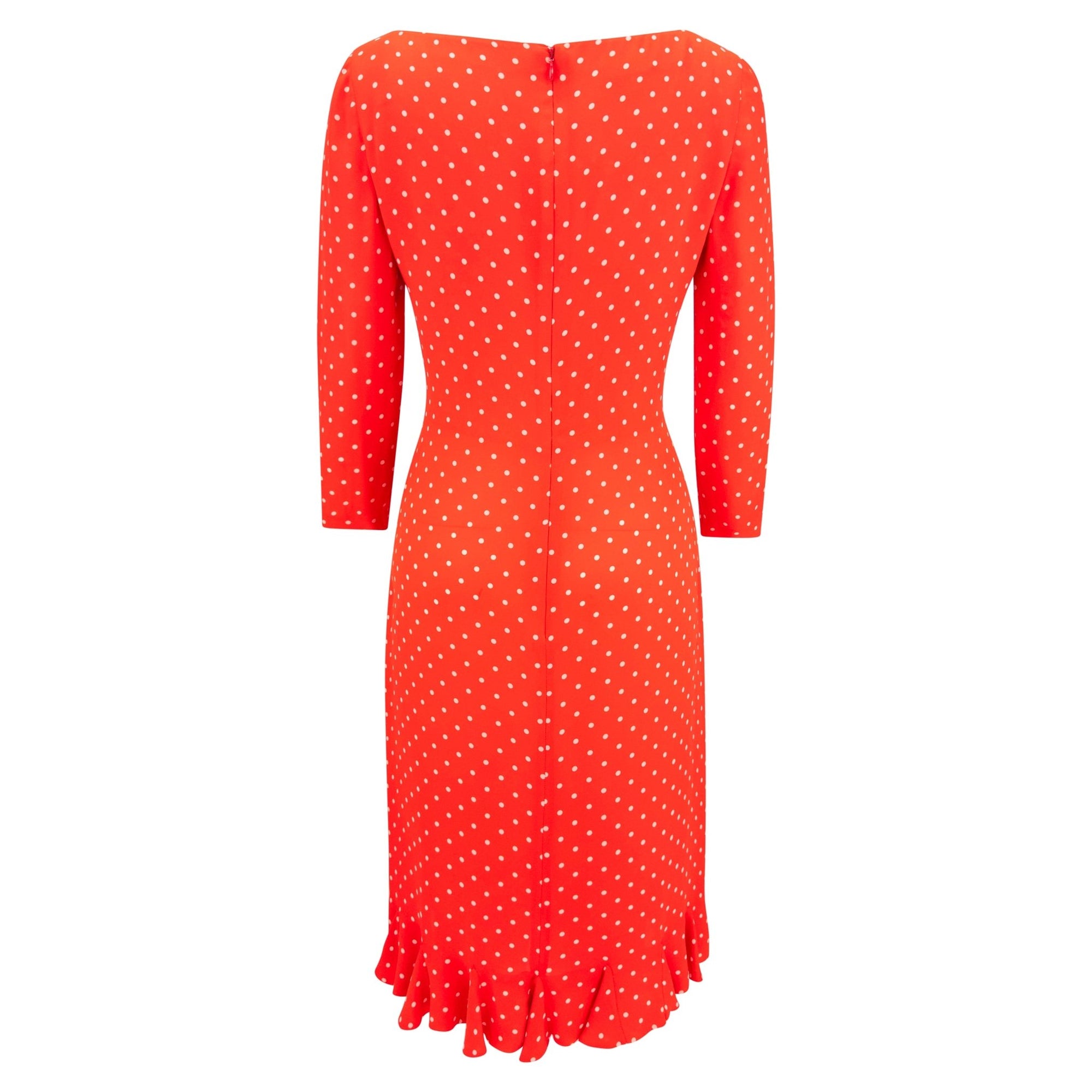 S/S 2000 Valentino Garavani Runway Red White Polka Dot Print Cocktail Dress - RealList