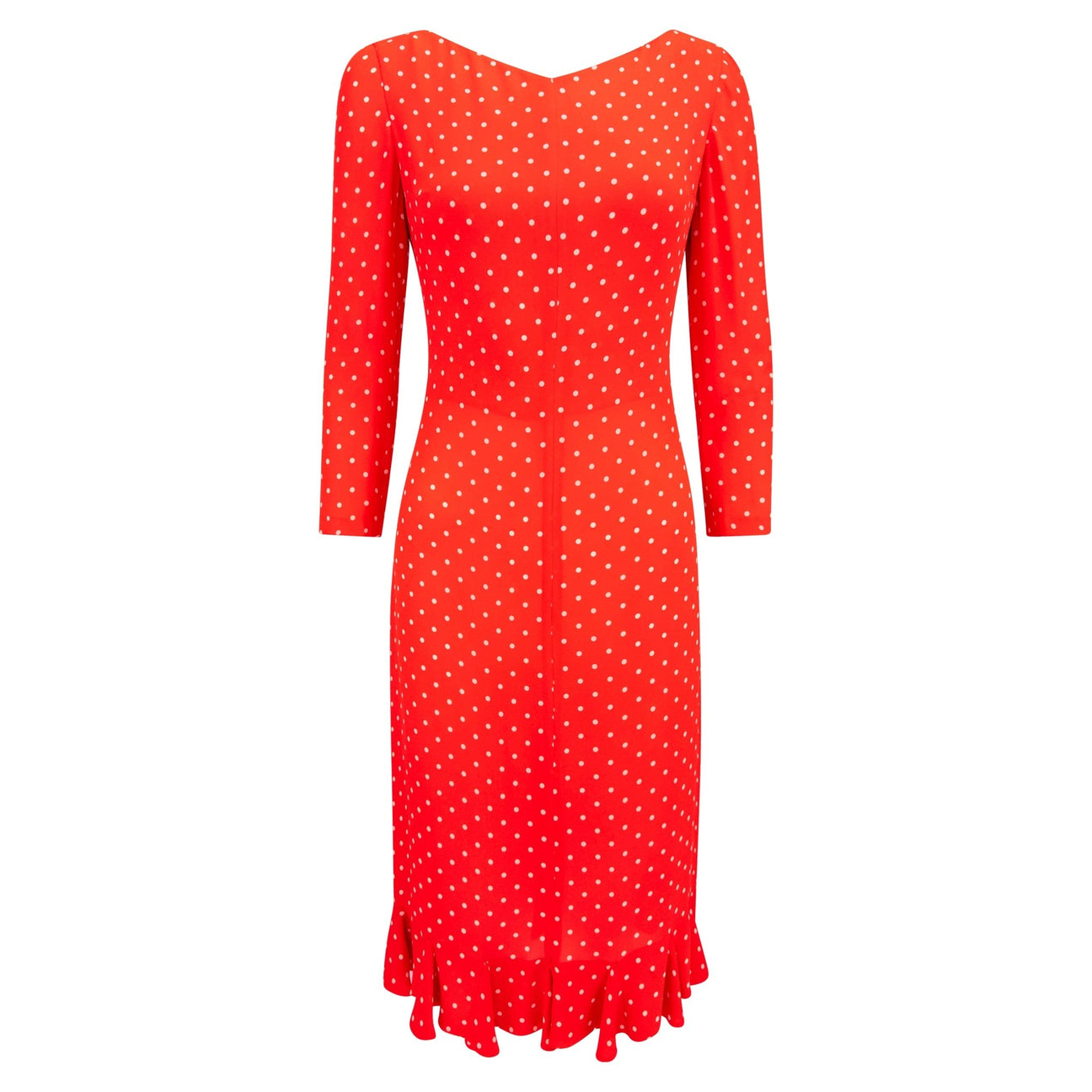 S/S 2000 Valentino Garavani Runway Red White Polka Dot Print Cocktail Dress - RealList