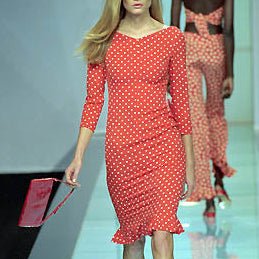 S/S 2000 Valentino Garavani Runway Red White Polka Dot Print Cocktail Dress - RealList