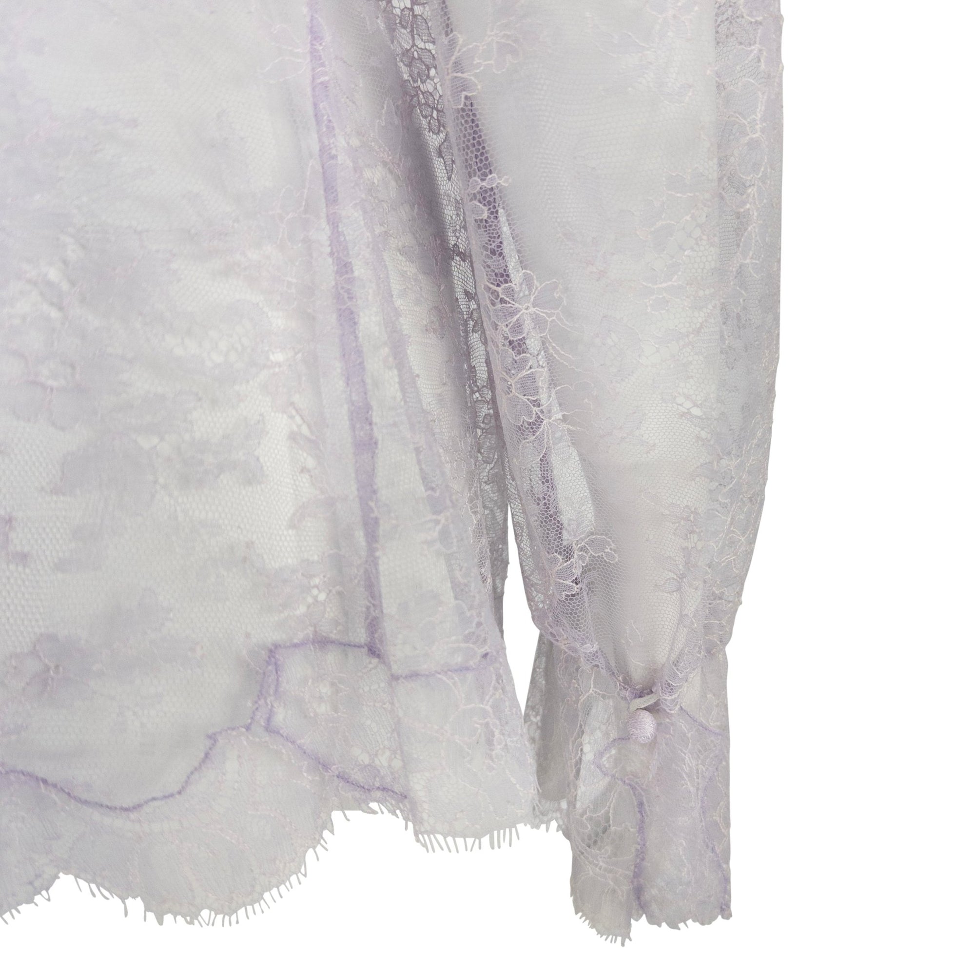 S/S 2000 Valentino Garavani Runway Sheer Lilac Lace Long Sleeve Top - RealList