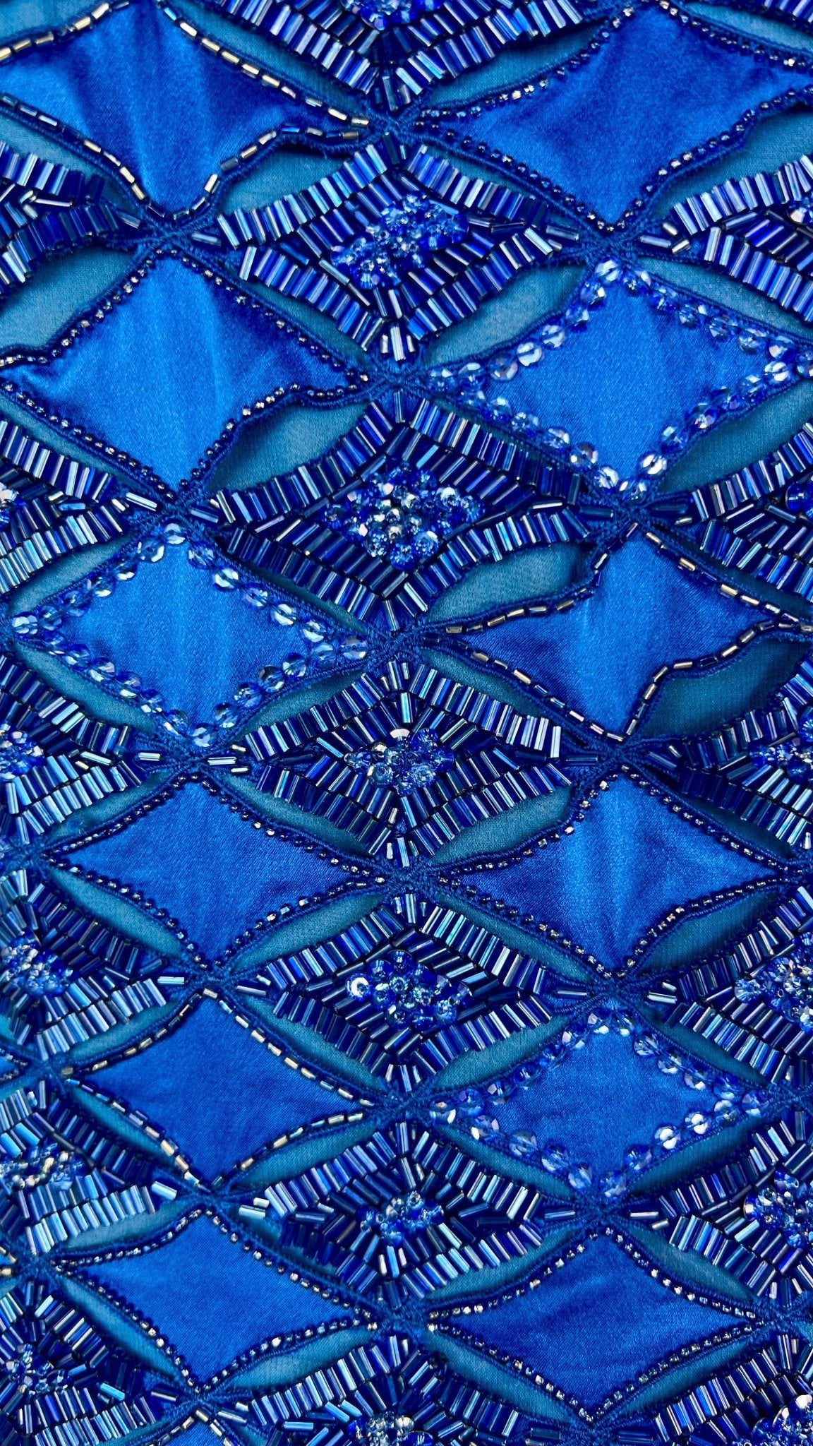 S/S 2001 Atelier Versace by Donatella Runway Blue Beaded Strapless Mini Dress - RealList