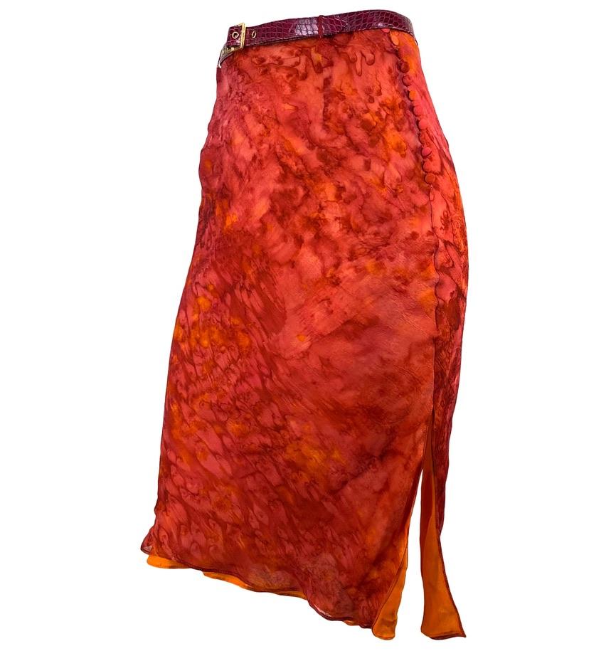 S/S 2001 Christian Dior by John Galliano Belted Mesh Tie - Dye Top Skirt Set - RealList