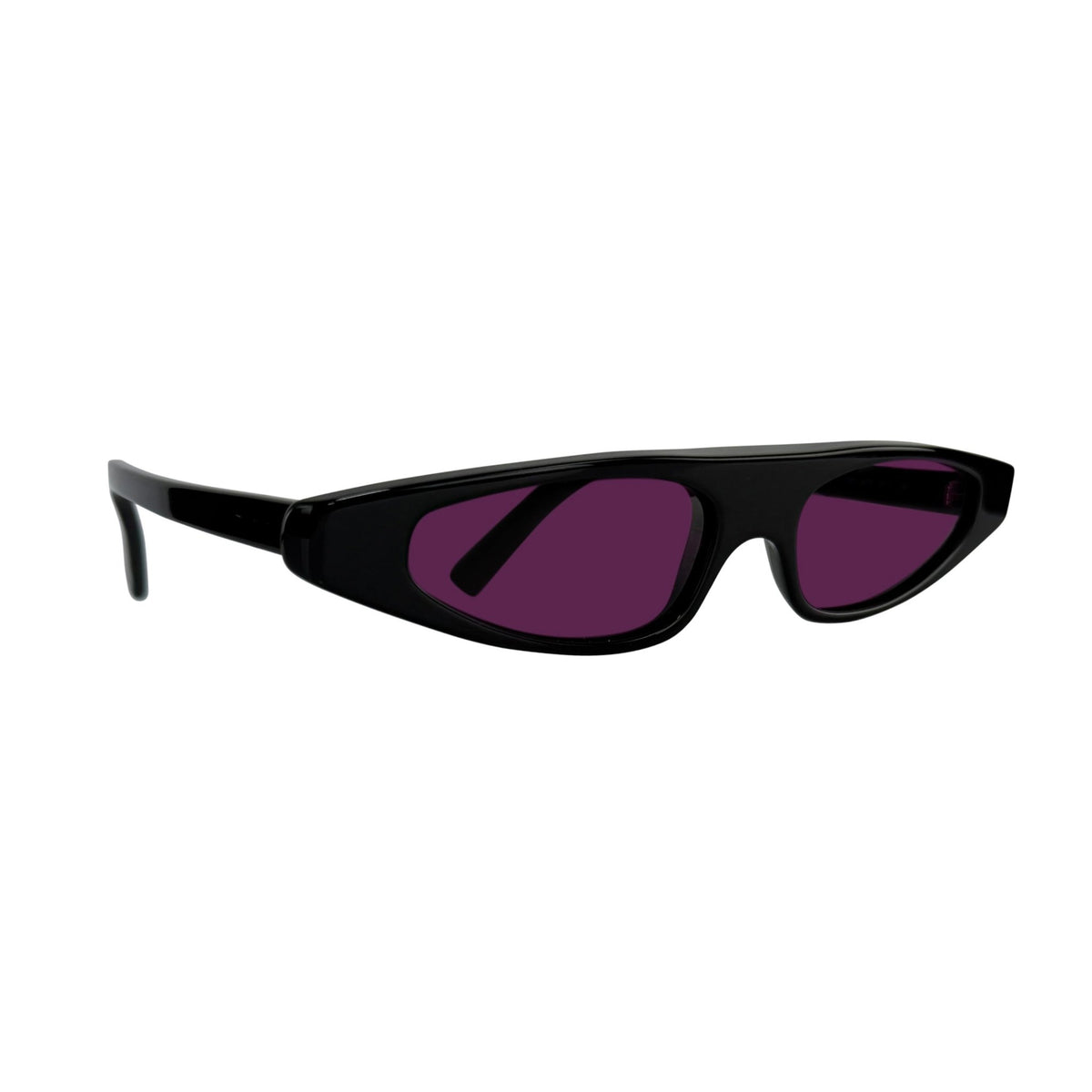 S/S 2001 Dolce & Gabbana Runway Black Pointed Super Thin Purple Sunglasses - RealList