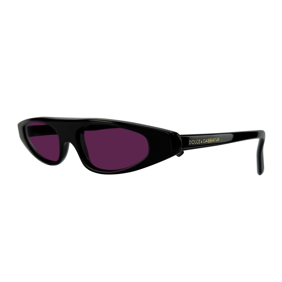 S/S 2001 Dolce & Gabbana Runway Black Pointed Super Thin Purple Sunglasses - RealList