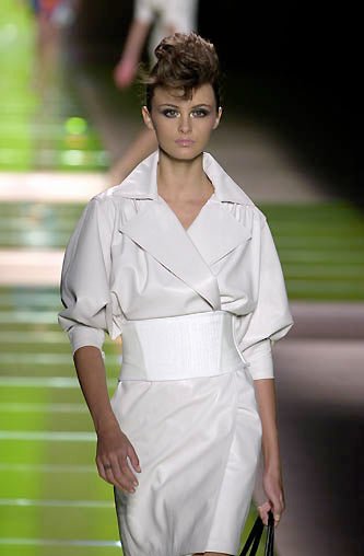 S/S 2001 Gianni Versace by Donatella Black Leather Belted Wrap Coat - RealList