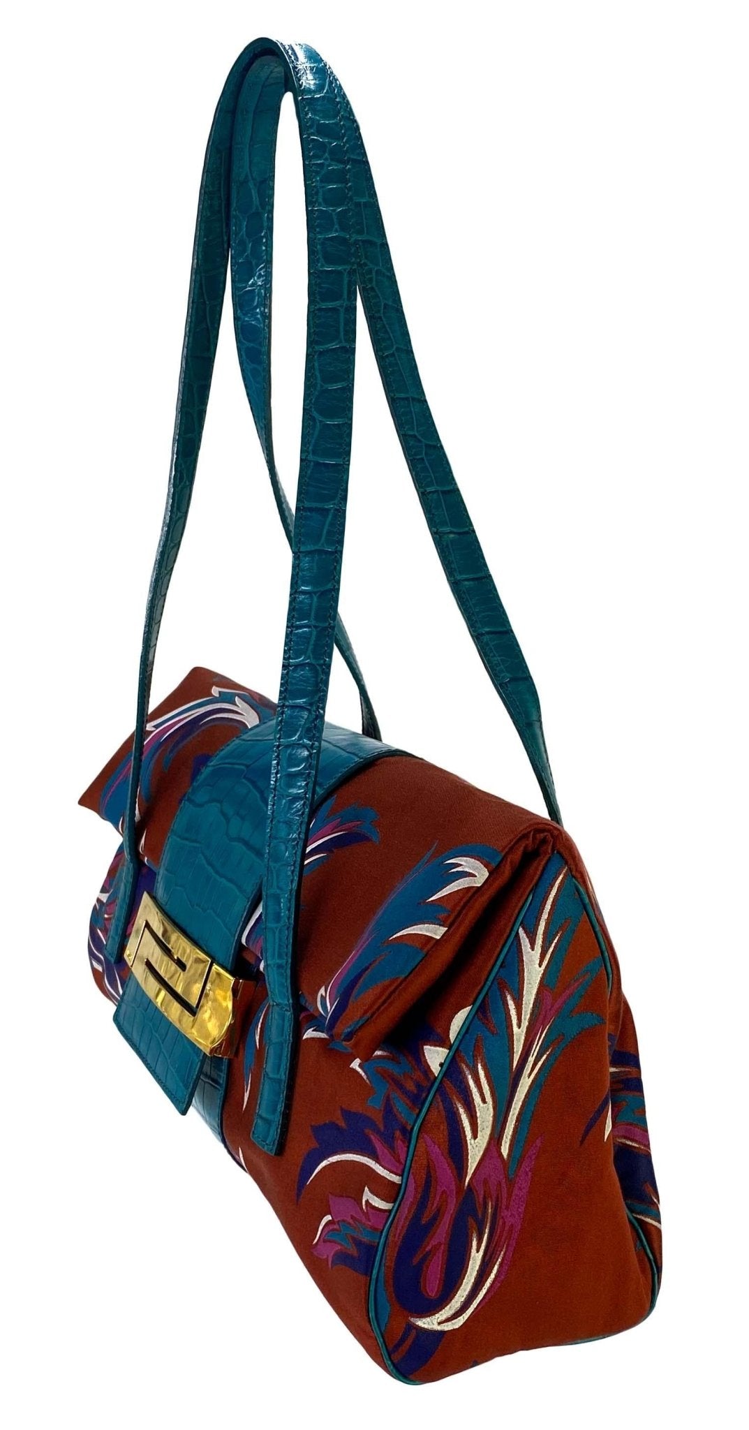 S/S 2001 Gianni Versace by Donatella Greek Key Logo Baroque Shoulder Bag - RealList