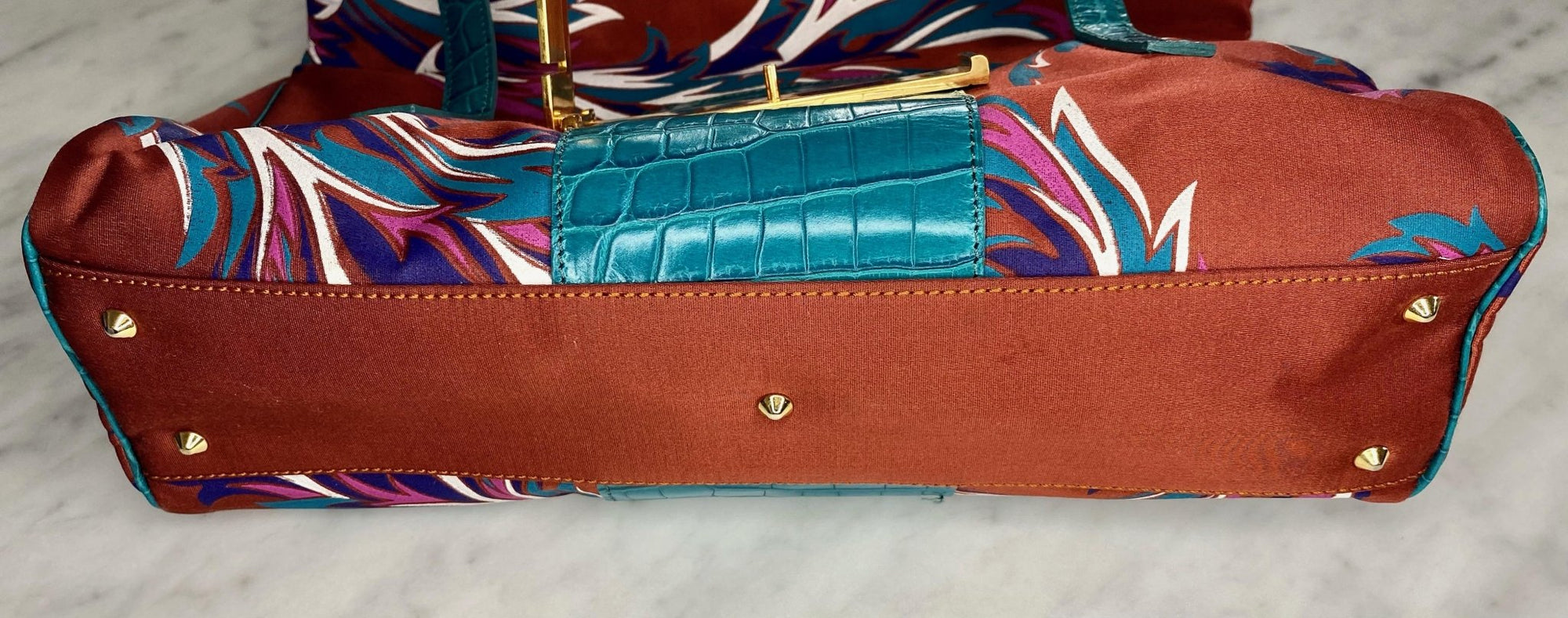 S/S 2001 Gianni Versace by Donatella Greek Key Logo Baroque Shoulder Bag - RealList