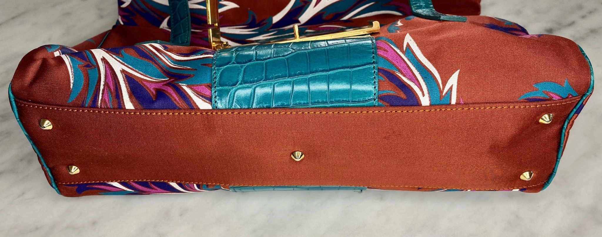 S/S 2001 Gianni Versace by Donatella Greek Key Logo Baroque Shoulder Bag - RealList