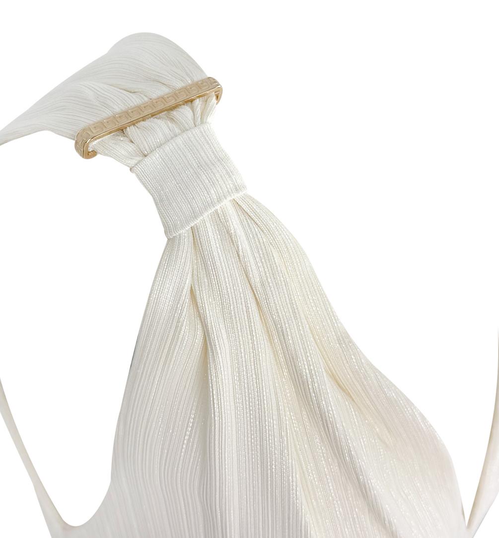 S/S 2001 Gianni Versace by Donatella Off - White Shimmery Mini Dress - RealList