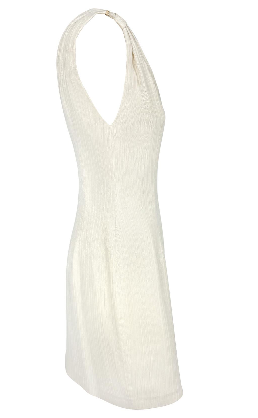 S/S 2001 Gianni Versace by Donatella Off - White Shimmery Mini Dress - RealList