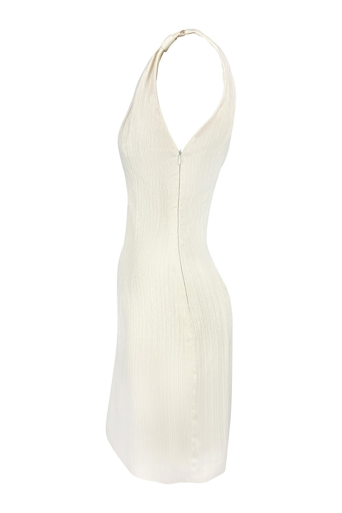 S/S 2001 Gianni Versace by Donatella Off - White Shimmery Mini Dress - RealList