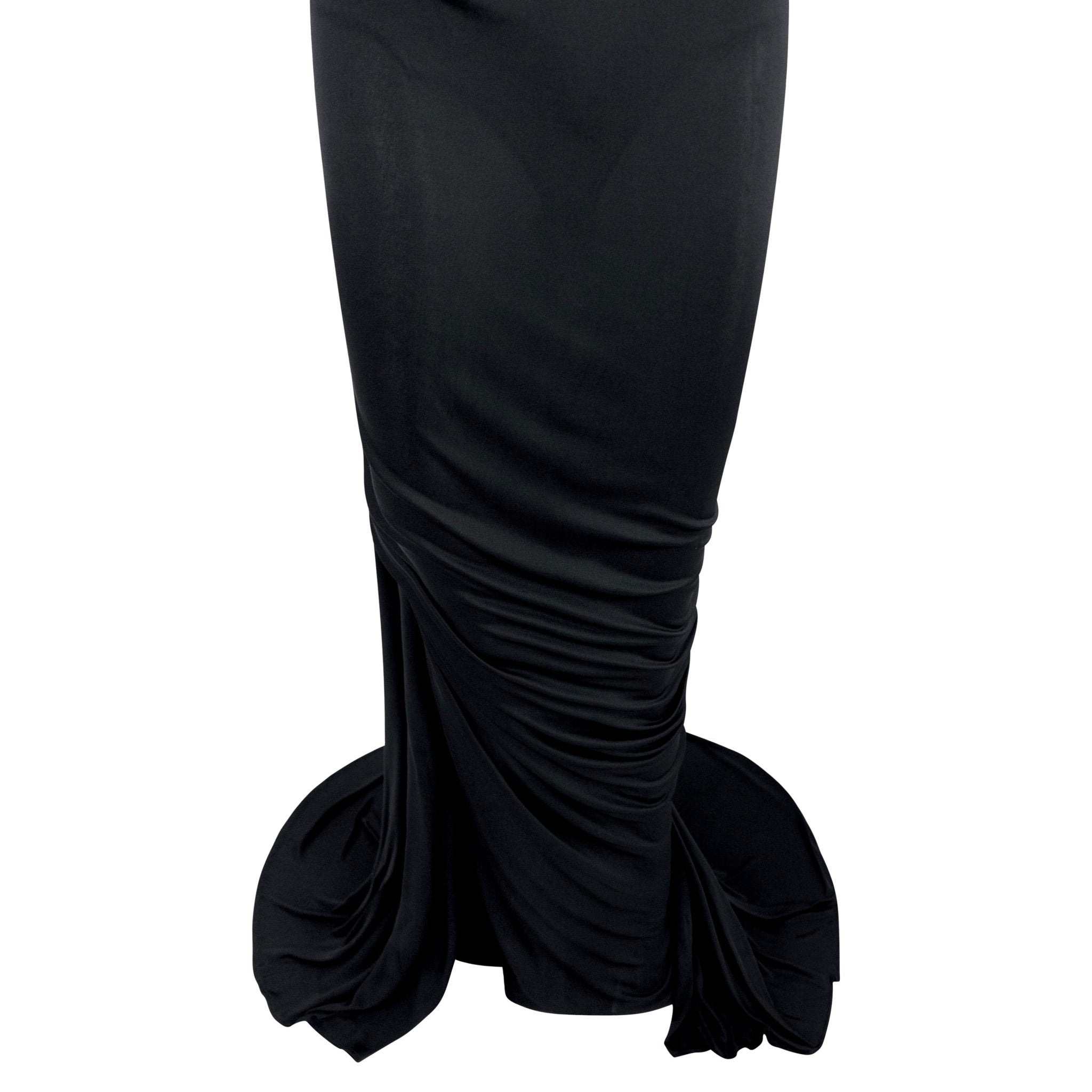 S/S 2001 Gianni Versace by Donatella Runway Sheer Black Backless Sequin Gown - RealList