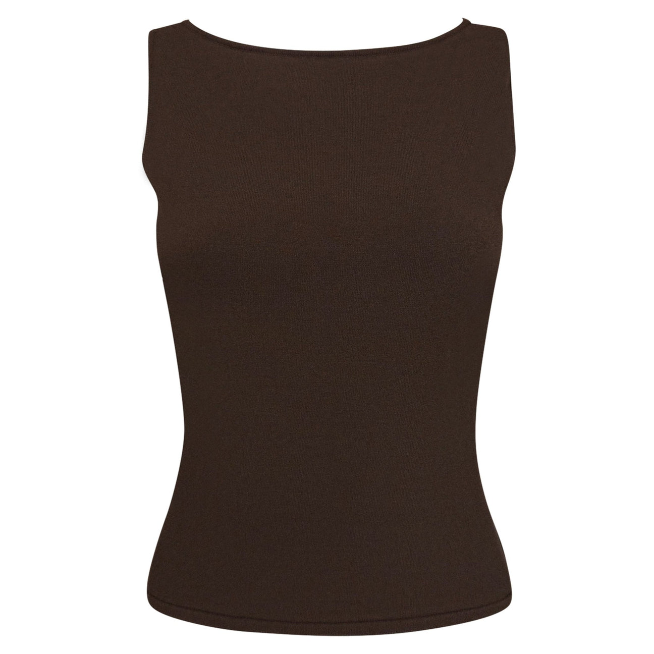 S/S 2001 Gucci by Tom Ford Brown Knit Logo Plaque Sleeveless Top - RealList
